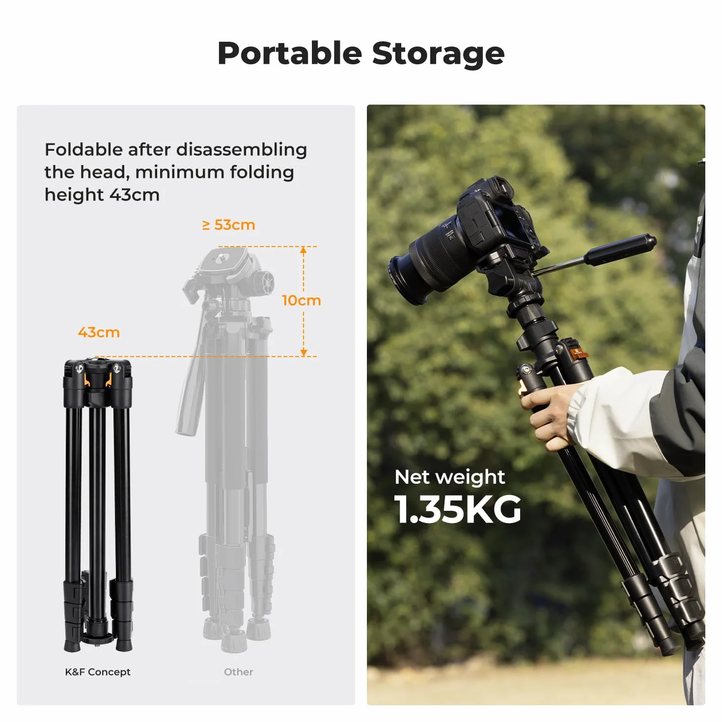 K&F Concept Statyw do aparatu, 196 cm, statyw wideo, nowy lekki statyw podróżny, tripod z 3-drożną głowicą, aluminiowy statyw do lustrzanki cyfrowej, statyw do smartfona z uchwytem na telefon