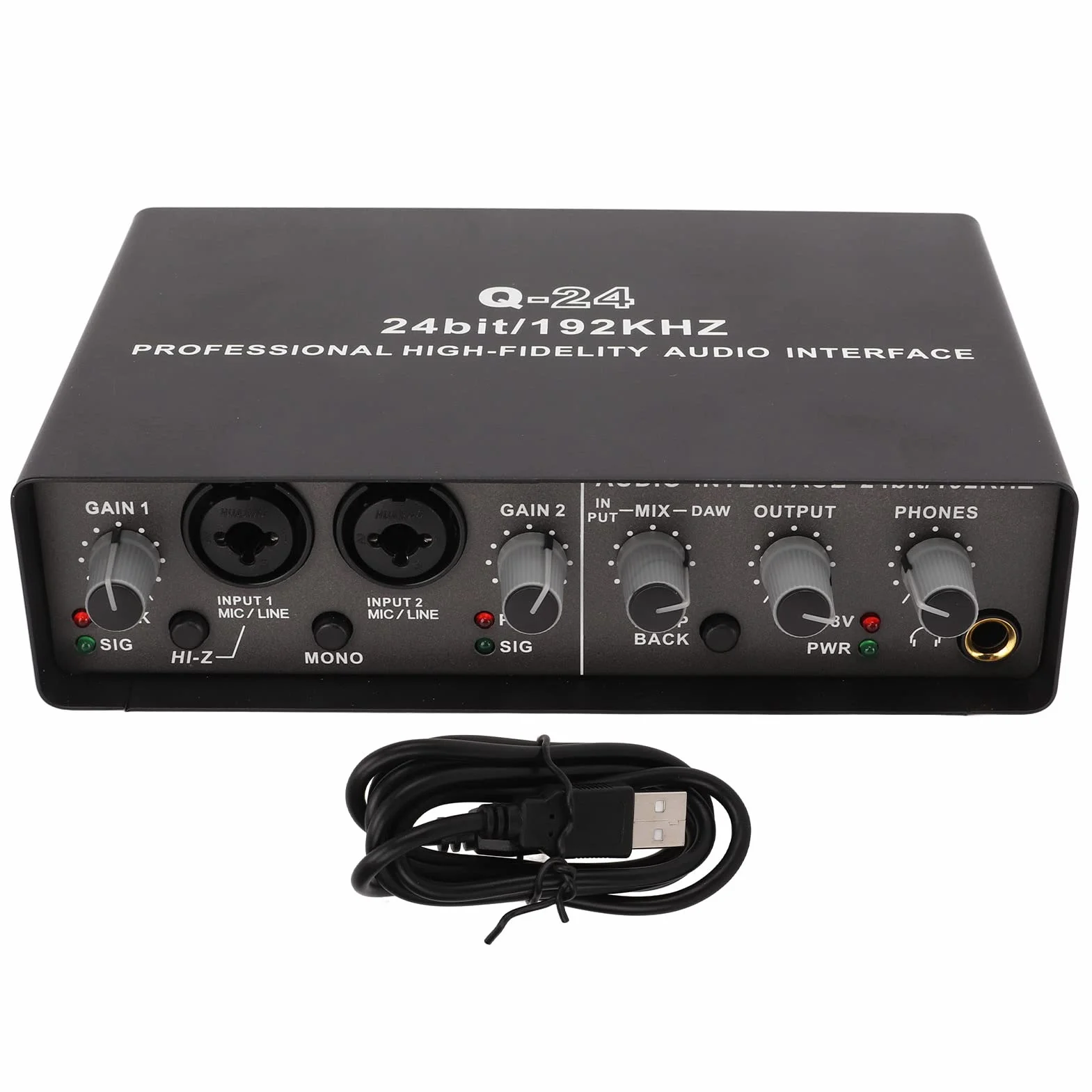 Karta Dźwiękowa USB Live Miksowanie Cyfrowe, Wysoka rozdzielczość 24 Bity i 192 KHz, Nagrywanie Wewnętrzne i śpiewanie Coverów, Szybkie Połączenie USB 2.0, Obsługa Wejścia,