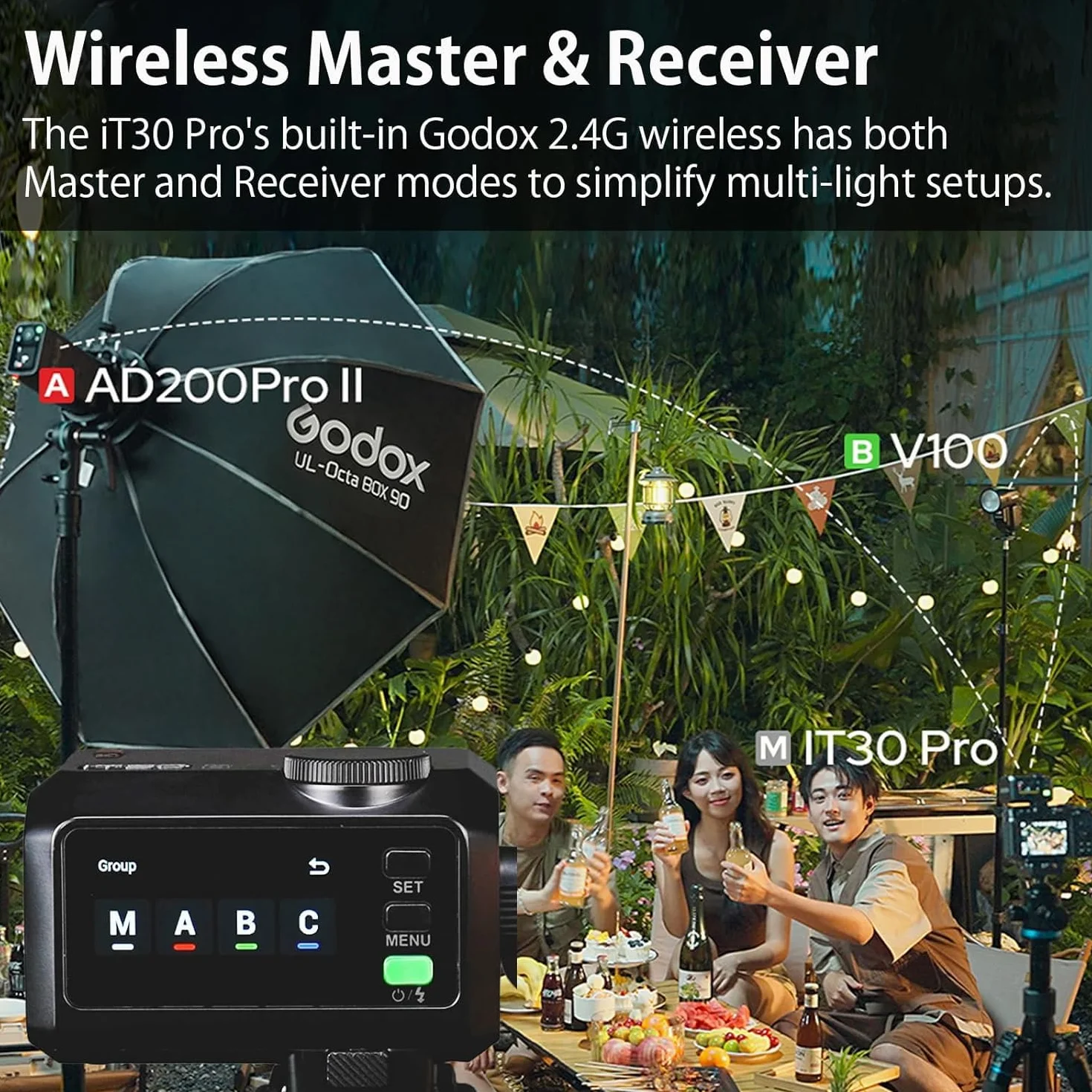 Godox iT30Pro N TTL Mini lampa błyskowa, iT30 Pro N bezprzewodowa lampa błyskowa 2.4G HSS 1/8000 s TTL, z ekranem dotykowym i USB-C, kompatybilna z Nikon ZF Z6, Z7II, Z6II, Z8, ZFC Z9, D4, D5 itp.