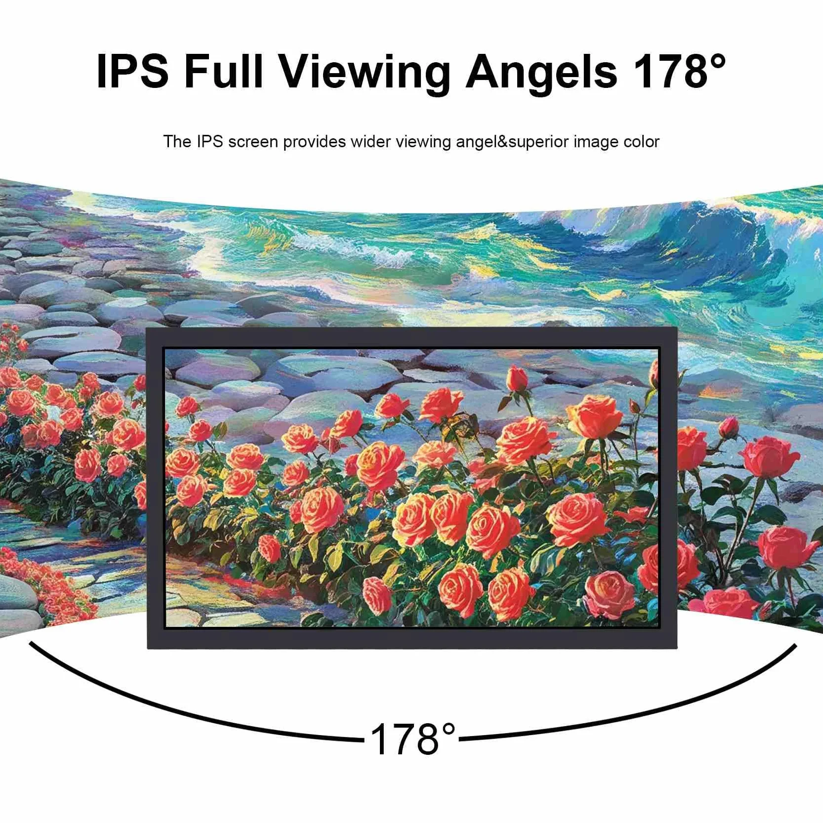 VSDISPLAY Przemysłowy monitor TFT LCD 18,5 cala 1920 x 1080 | port wideo VGA/DVI, metalowa obudowa z uchwytem