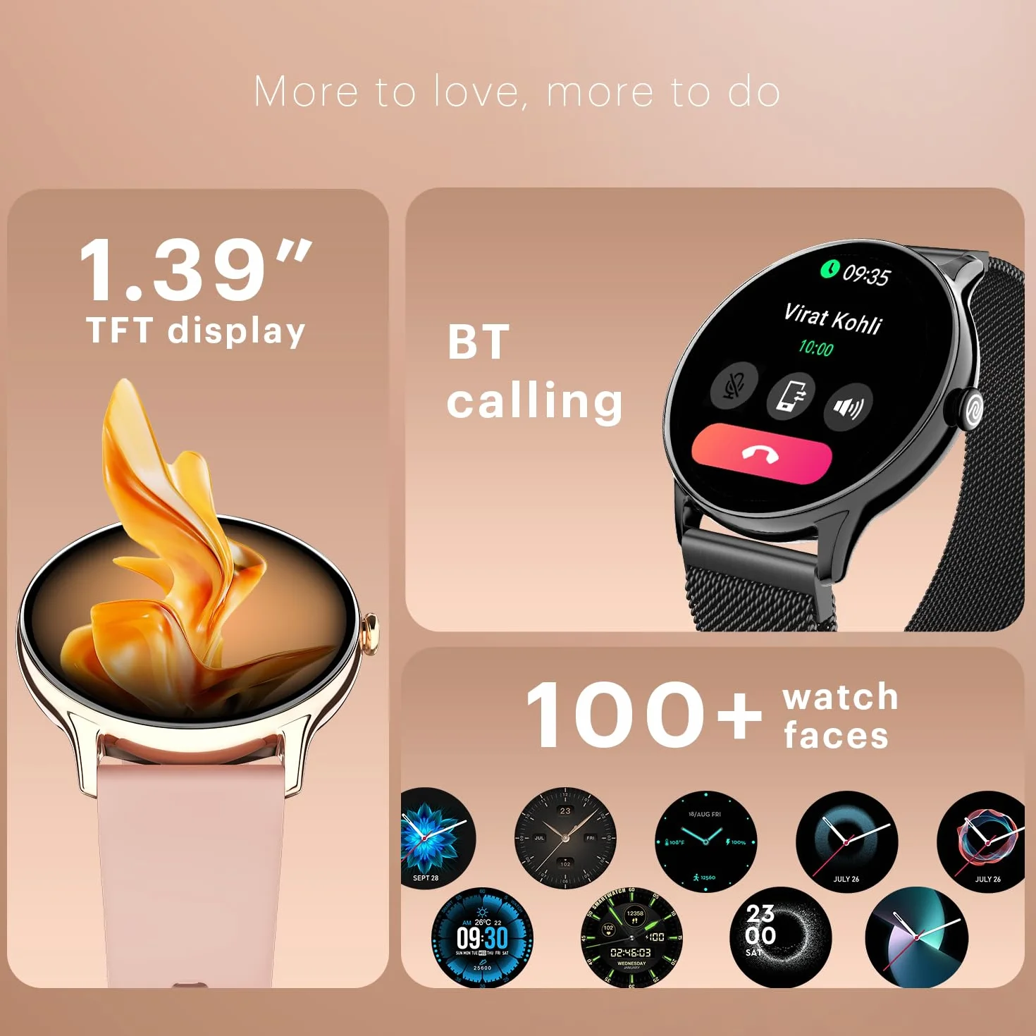 Noise Twist Go Smartwatch z okrągłą tarczą z połączeniami BT, wyświetlacz 3.5 cm, metalowa konstrukcja, 100+ tarcz zegarka, IP68, monitor aktywności, oksymetr (SpO2), śledzenie snu, 100+ trybów