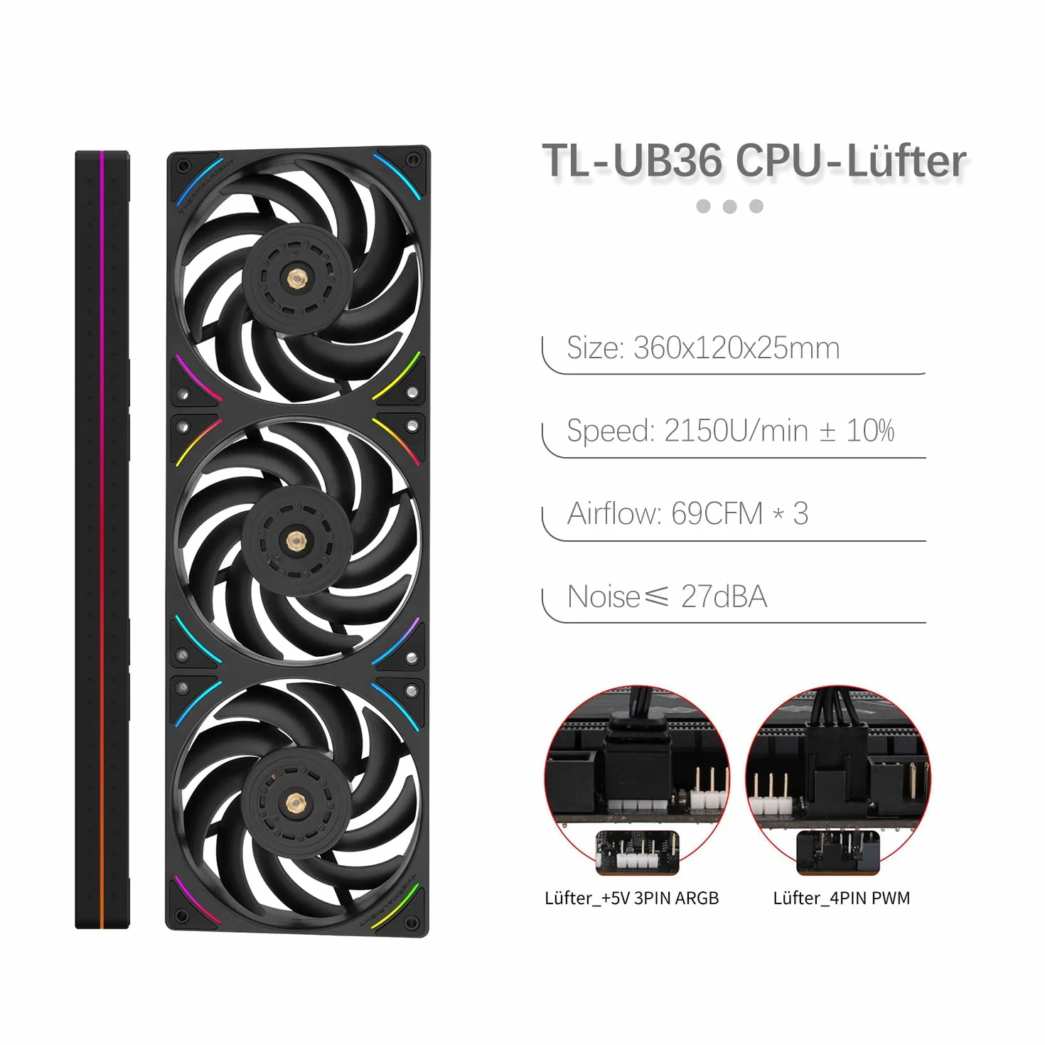 TR-Thermalright Levita Vision 360 UB ARGB Black chłodziarka cieczy do procesora, 6,67-calowy ekran 3D zakrzywiony o rozdzielczości 2400 x 1080 – magnetyczny, format obrazu 5,5:4,5, do AM5, LGA1851