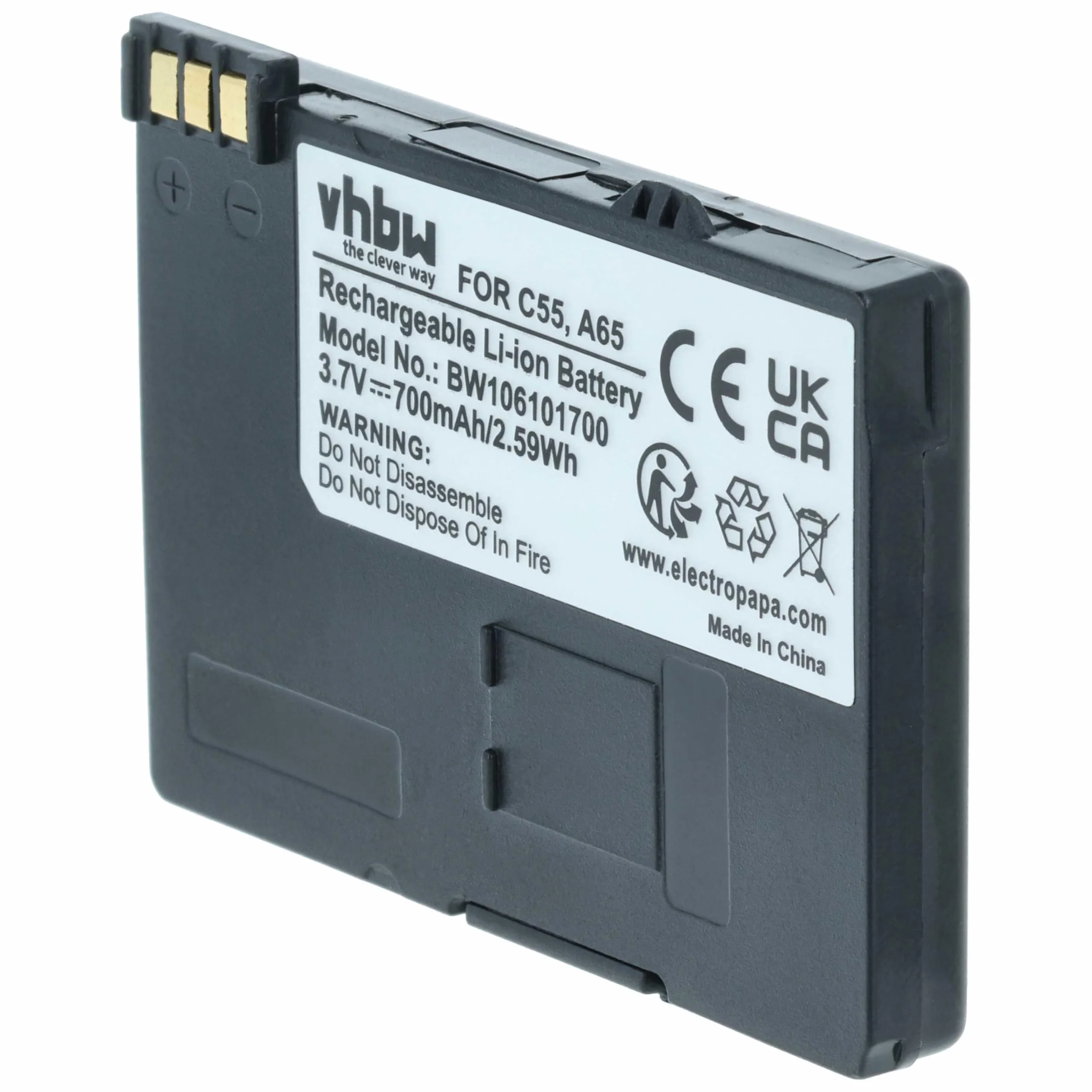 vhbw Bateria kompatybilna z telefonami Siemens A51, A52, A55, A57, A58, A60, A62, A65, A70, A75, C55, C57, C58, C60, CL60, M55, MC60, S55, SC60 (700 mAh)