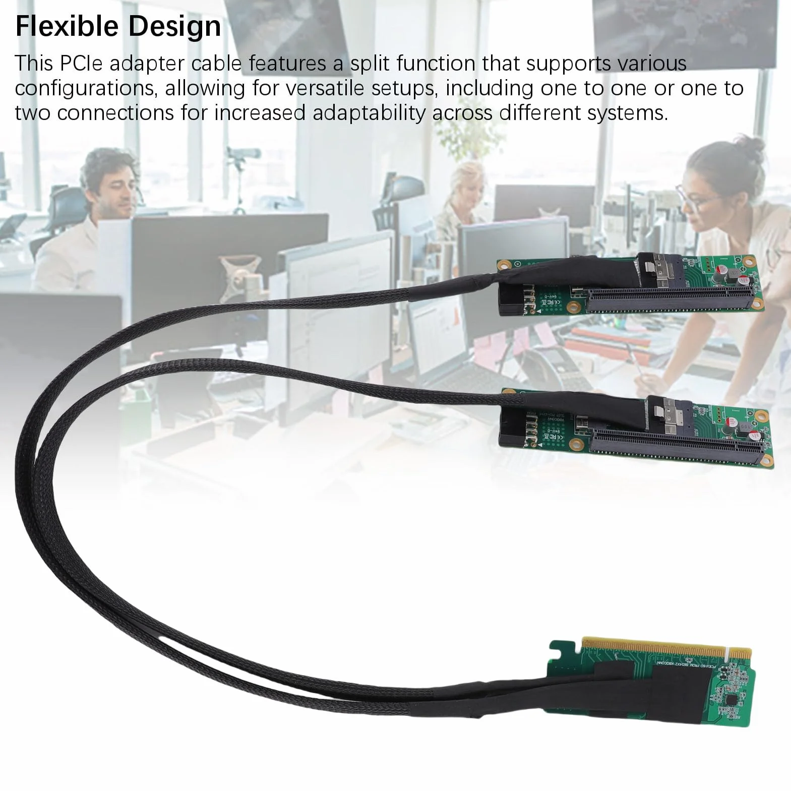 Alomejor Wysokowydajny Dzielony Przedłużacz PCIe 4.0 X16 do SFF-8654 do Wszechstronnych Płyt Głównych Komputerów 1 Sztuka