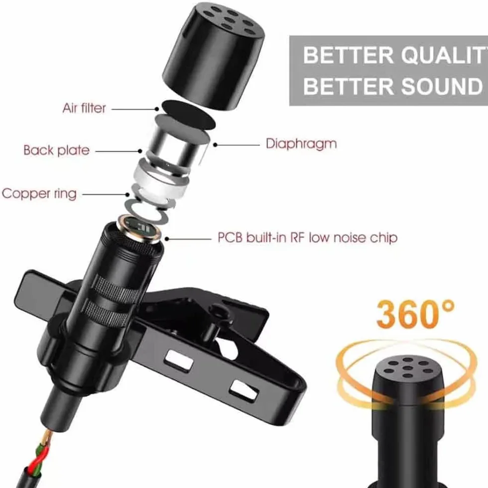 Mikrofon USB, 2M Lavalier USB Plug & Play Wielokierunkowy Kondensator klapy Koszula Szyja Klip mikrofonowy do komputera, Komputer, Mac, Youtube, Skype, nagrywanie, podcasting, Gaming