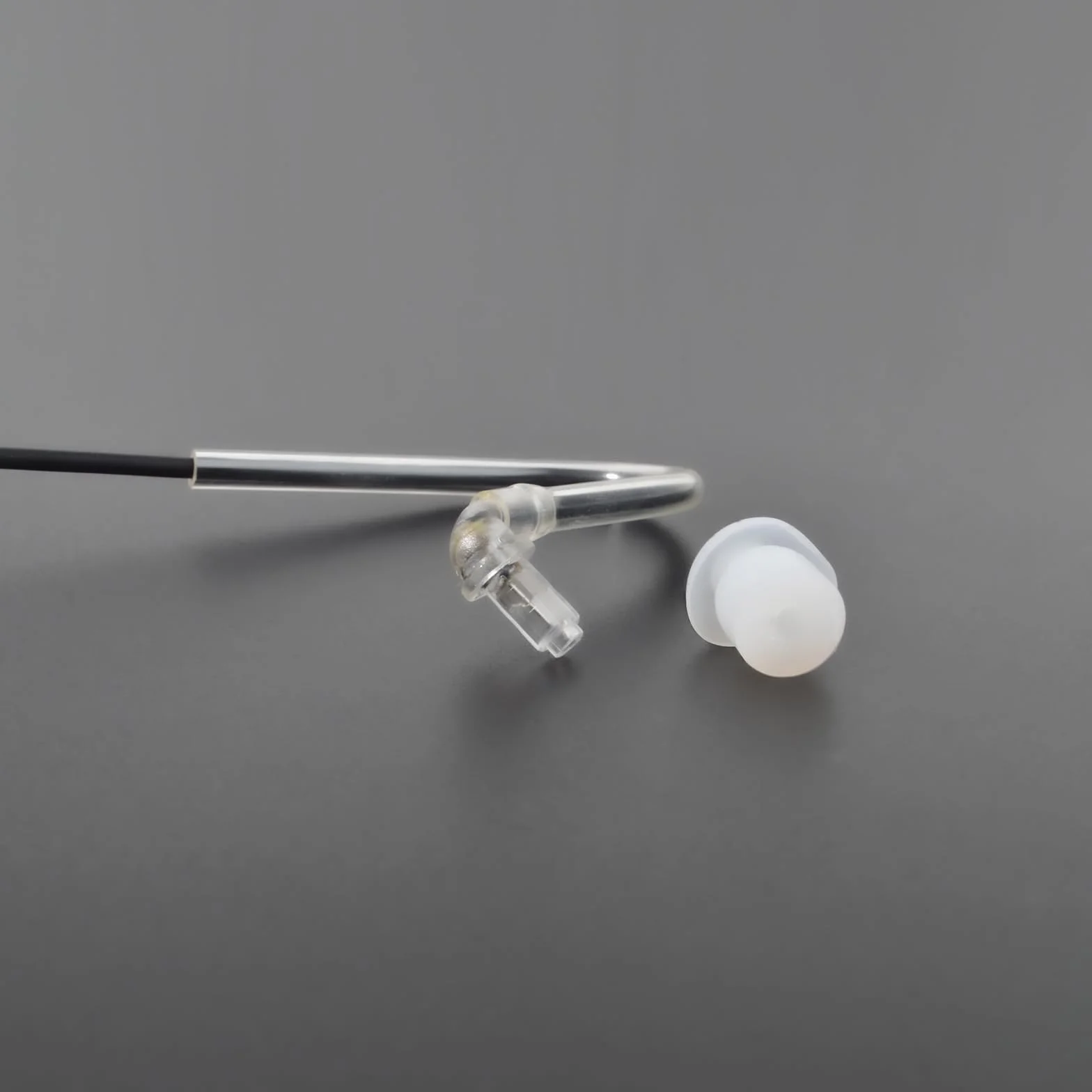 HYS Słuchawki douszne wąż dźwiękowy - jack 3,5 mm - One Ear - Listen Only słuchawki z symetryczną armaturą - zestaw słuchawkowy do urządzeń radiowych, mikrofonów głośnikowych (czarny)