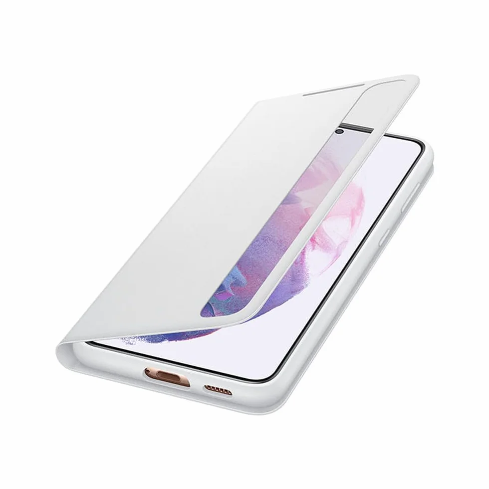 Przezroczyste etui z klapką lustrzaną do telefonu Samsung Galaxy 5G S21 / S21 Plus / S21 Ultra, skórzane etui ochronne, białe, do Samsung S21
