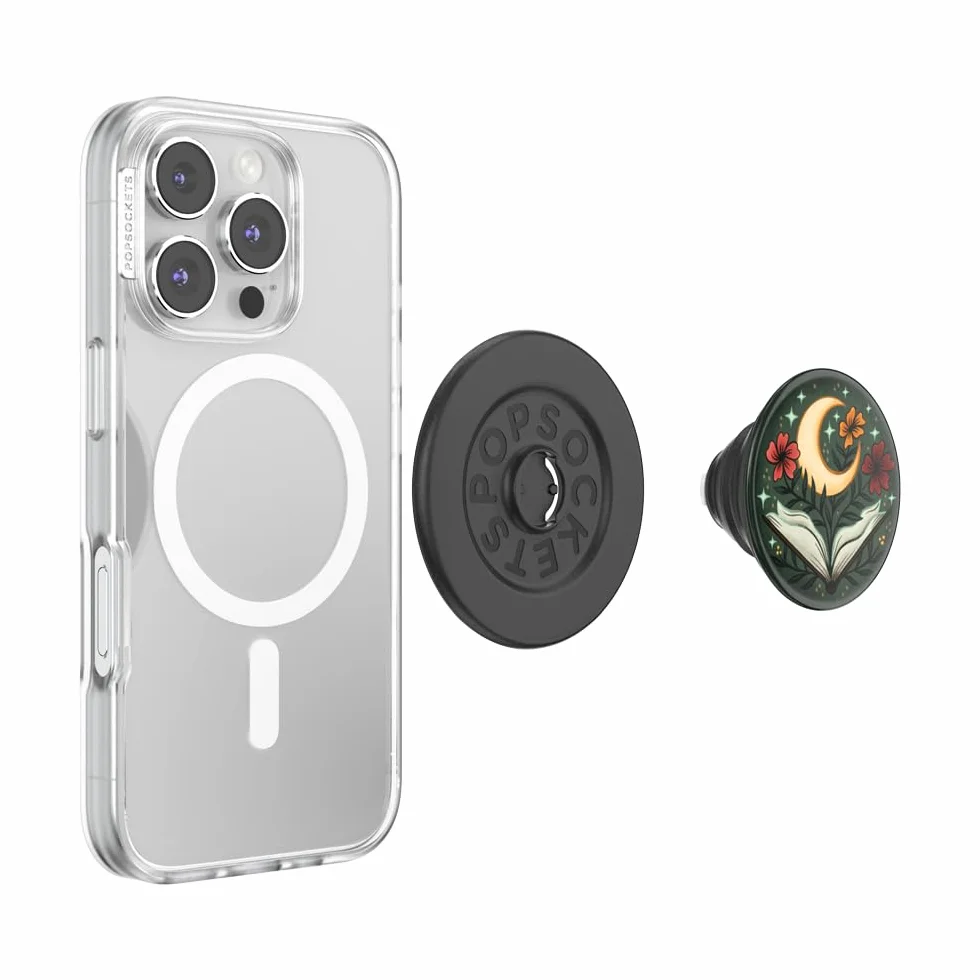 PopSockets Okrągły uchwyt do telefonu kompatybilny z MagSafe, w zestawie pierścień adaptera, uchwyt na telefon, kompatybilny z bezprzewodowym ładowaniem - jeszcze jeden rozdział połysk