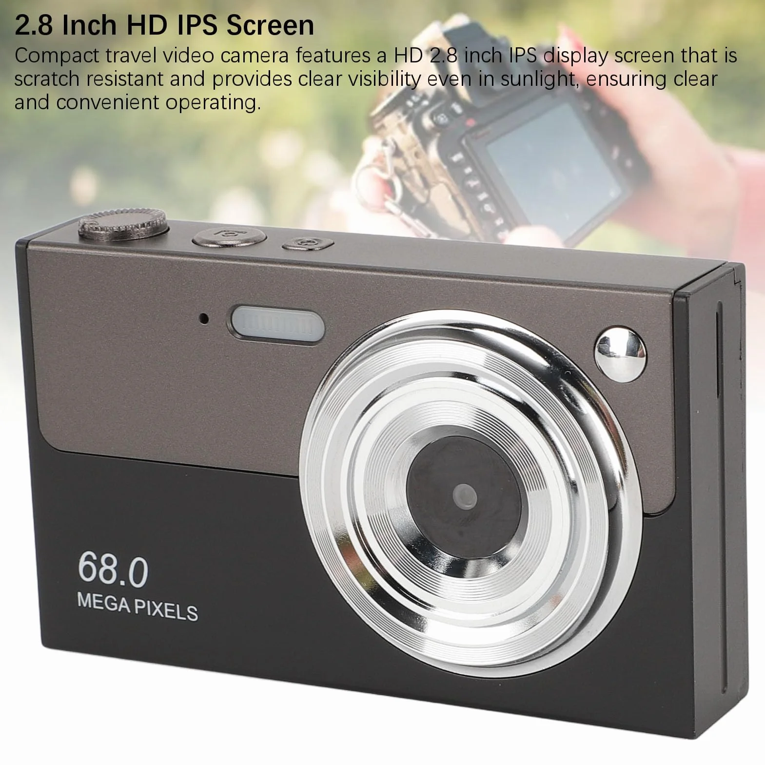 Aparat Cyfrowy, Aparat do Vlogowania UHD 4K 68 MP z Autofokusem i kartą 32 GB, 16-krotny Zoom Cyfrowy, Głośnik i Mikrofon, Kompaktowy Aparat z Systemem Anti-Shake dla Nastolatków