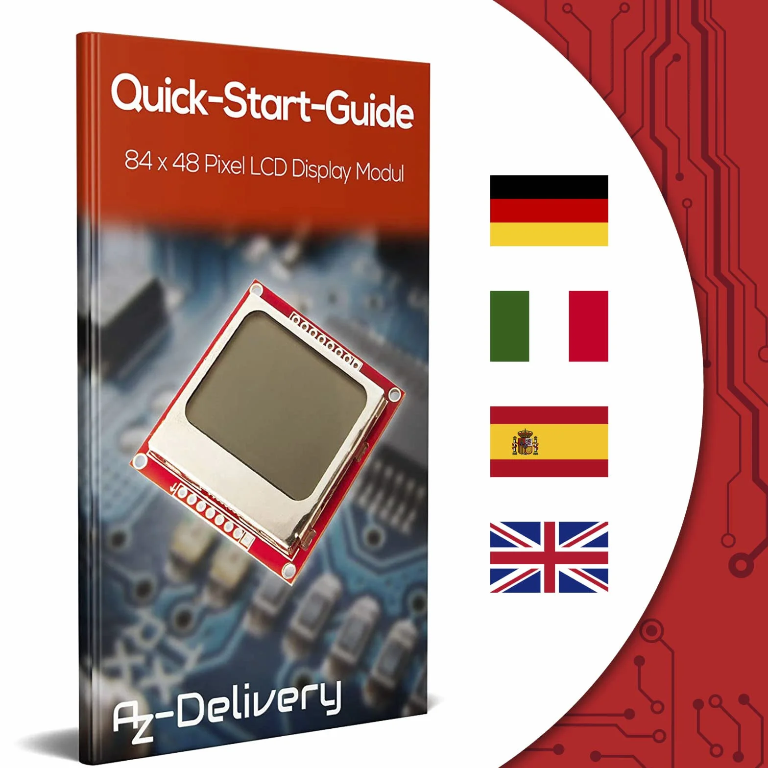 AZDelivery 3 x 84x48 pikseli wyświetlacz LCD z białym podświetleniem i czarne znaki kompatybilne z Arduino, Joystick PS2 Gamepad w tym E-Book!
