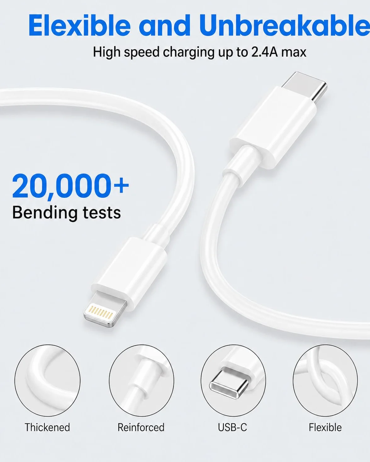 Kabel USB C na Lighting, 1 m + 2 m, do ładowania iPhone'a, certyfikat MFI, kabel USB C do iPhone'a 1 m, szybkie ładowanie, typ C, 2 m, do iPhone'a 14, 13, 12, 11, XR, XS, 8, 7, 6, 5, SE,