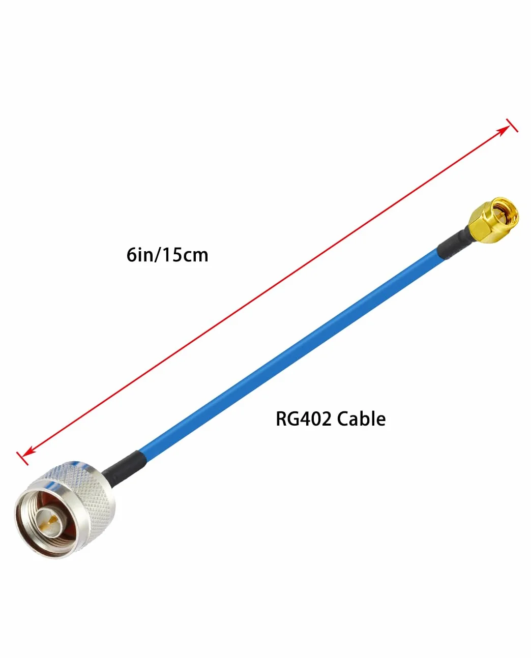 Vecys 2PCS SMA Męski do N Męski RF Kabel Koncentryczny N Typu RF Koncentryczny Pigtail Kabel 6" /15CM RG402 50 Ohm Przedłużacz o Niskich Stratach