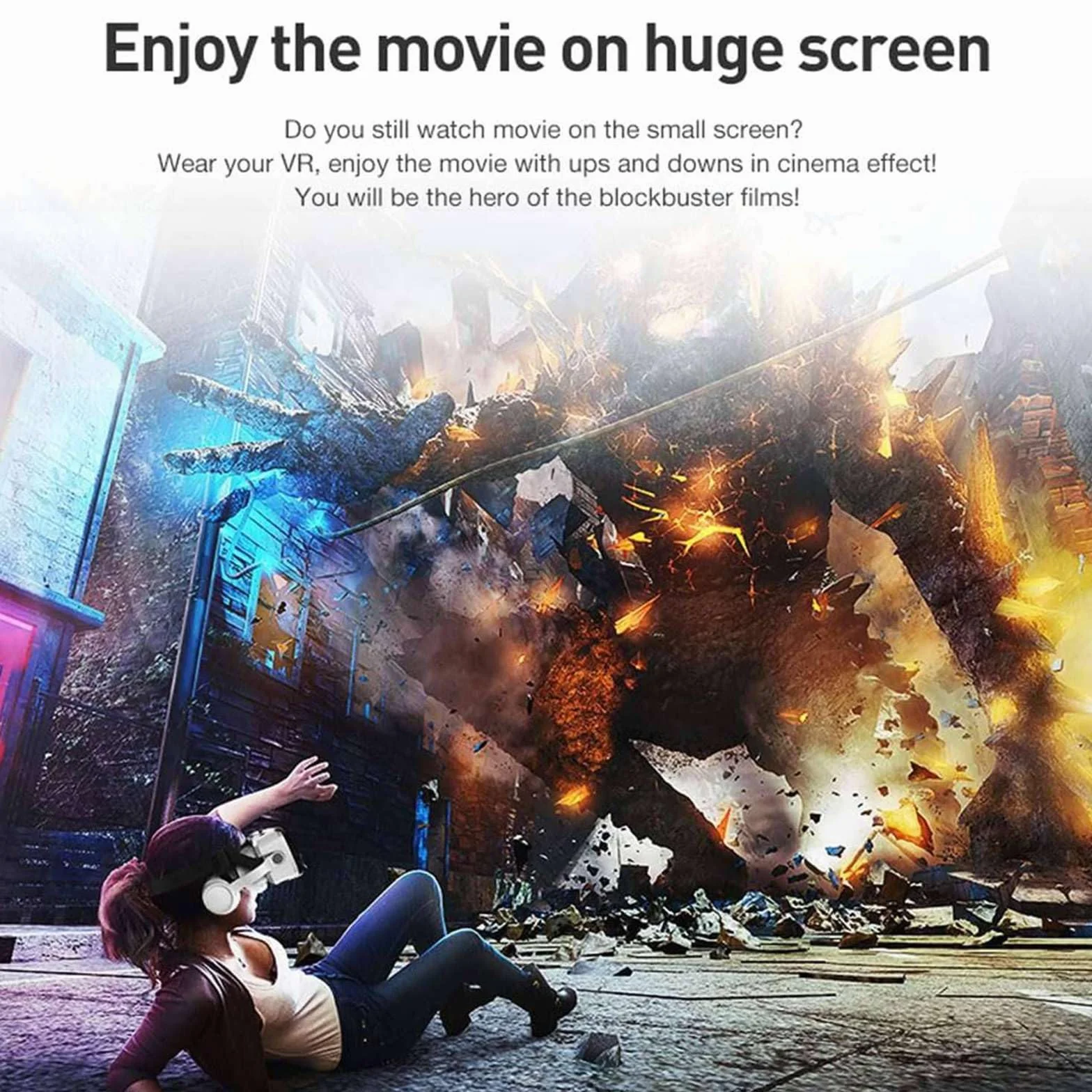 Zestaw słuchawkowy VR Virtual Reality do iPhone'a 16, 15, 14, 13 Pro Max Plus, Samsung Galaxy S24, S23, S22, okulary VR z pilotem VR, zestaw do gier wideo dla dorosłych, dzieci, do gier wideo