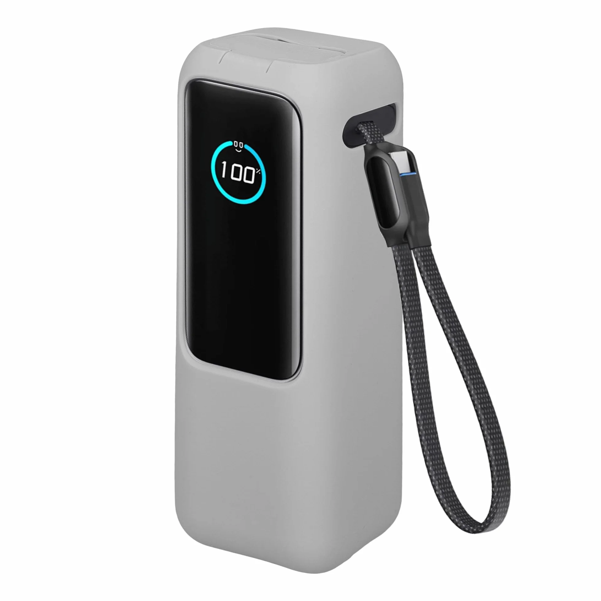 kwmobile Etui kompatybilne z Anker Power Bank 25000mAh (A1695H11) Etui - Silikonowe etui ochronne na Power Bank - Ochrona przed wstrząsami dla baterii zewnętrznej - Szary
