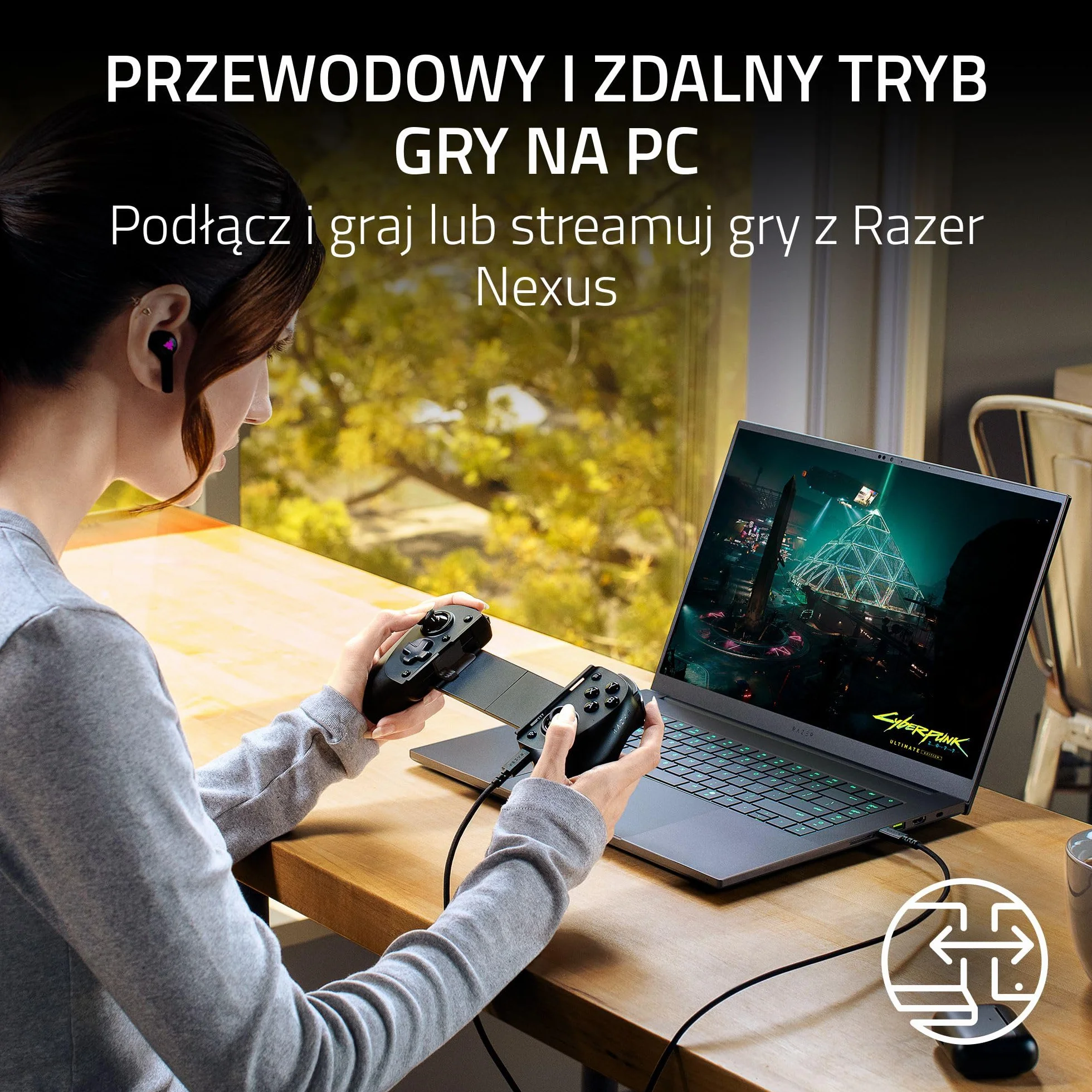 Razer Kishi V3 Phantom White - Pełnowymiarowy kontroler mobilny do smartfonów iPhone i Android - USB-C - Analogowe drążki z funkcją Anti-drift - 12 przycisków | Phantom White Edition