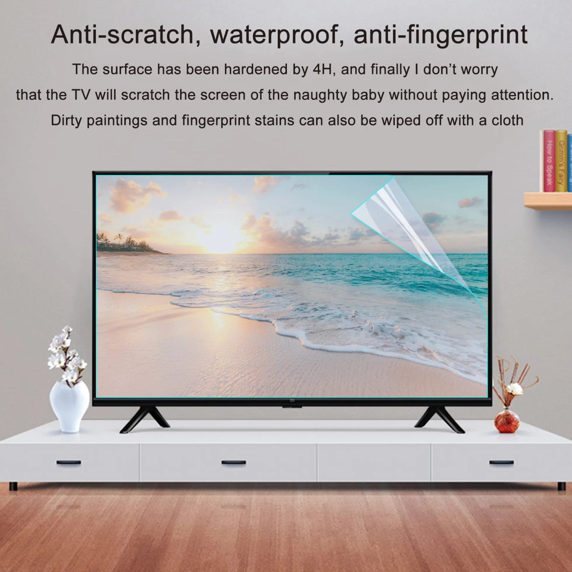 Folia ochronna na ekran telewizora, folia ochronna na ekran telewizora o przekątnej 32-75 cali, folia antyodblaskowa i przeciwzarysowa do wyświetlaczy LCD, LED, 4K OLED i QLED HDTV(65in 1440x809mm)