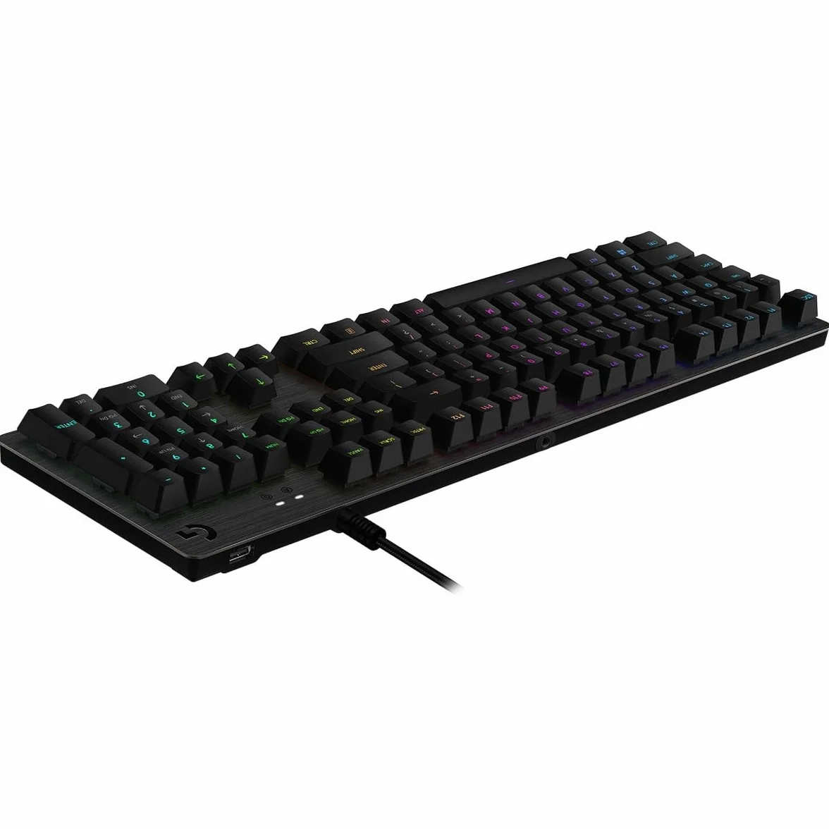 Logitech G 513 mechaniczna klawiatura do gier, przełączniki dotykowe GX-Brown, oświetlenie RGB, pętla USB, podkładka pod nadgarstek z pianką memory, aluminiowa obudowa, francuski układ AZERTY, czarna