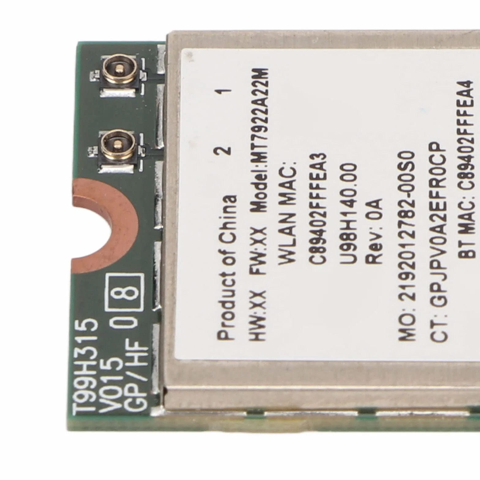 MT7922 Wi-Fi 6E Bezprzewodowa Karta Sieciowa 2400 Mb/s 2.4G/5G 802.11AX M.2 NGFF Bluetooth 5.2 MU-MiMO Adapter Karty Sieciowej