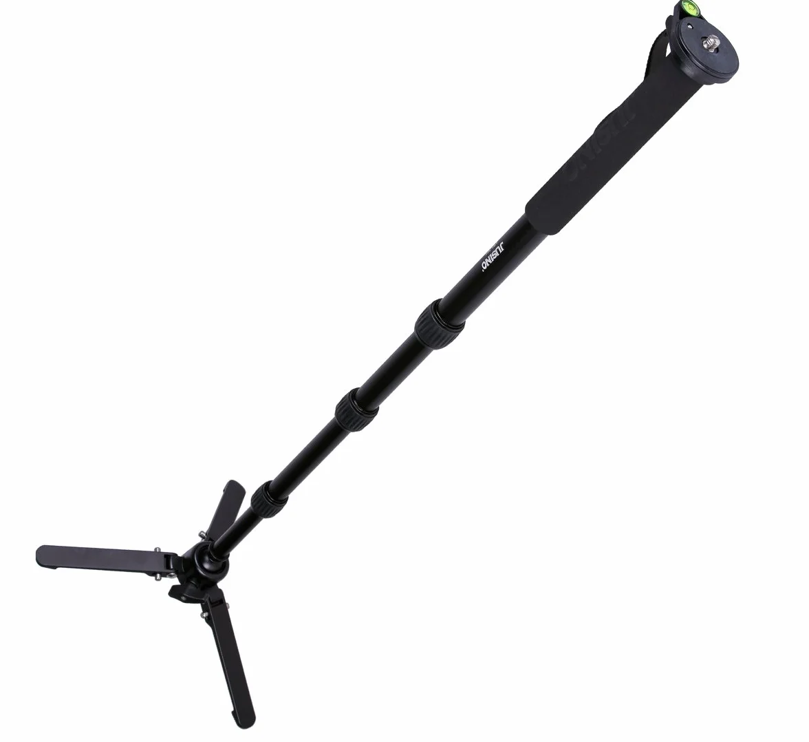 Jusino Monopod aluminiowy ze zdejmowaną stopą/statywem stołowy (6 kg obciążenia, szybkie zapięcia obrotowe) VM-254