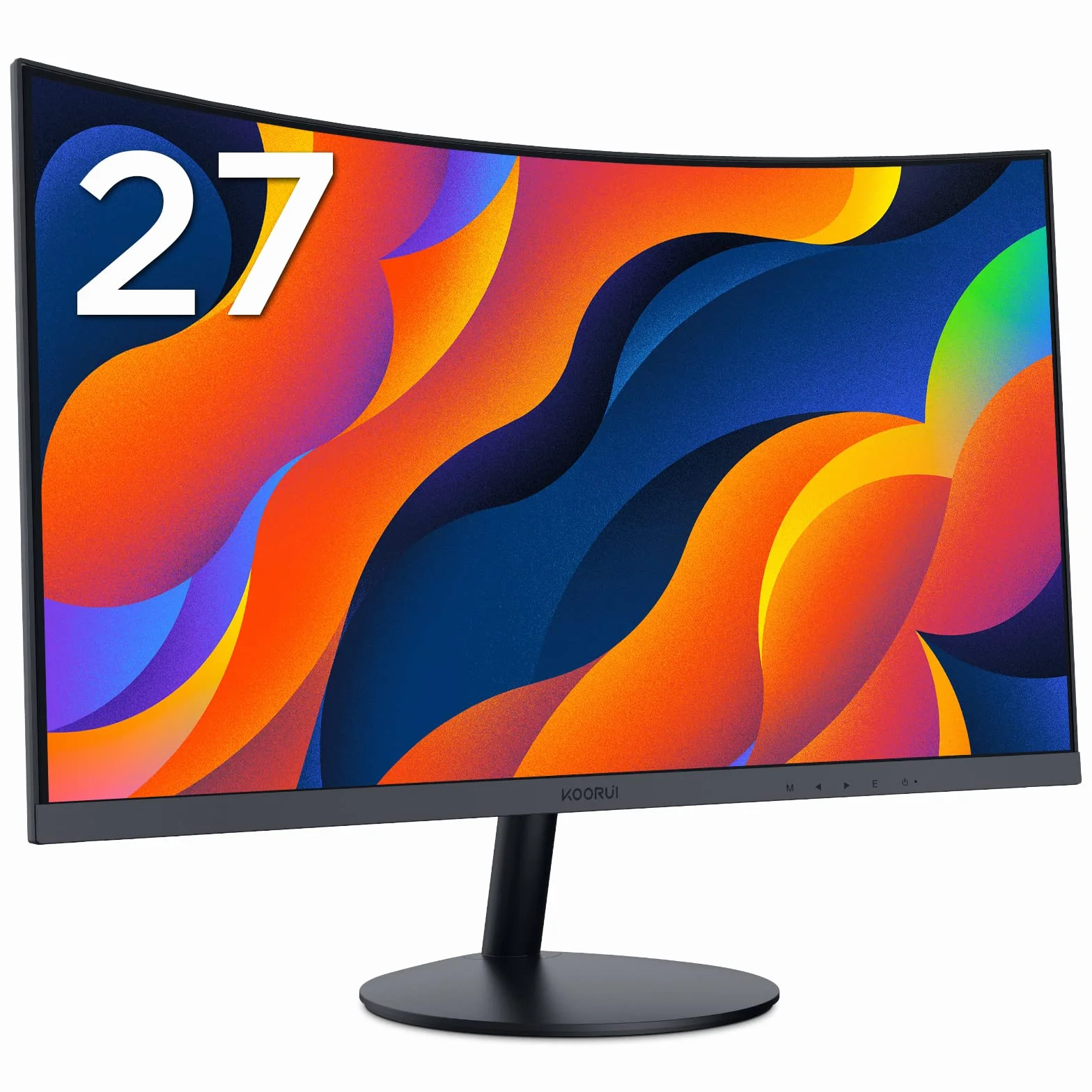 KOORUI 27-calowy zakrzywiony monitor komputerowy - Full HD 1080P 75Hz monitor gamingowy LED HDMI VGA, regulacja nachylenia, pielęgnacja oczu, czarny 27N5CA