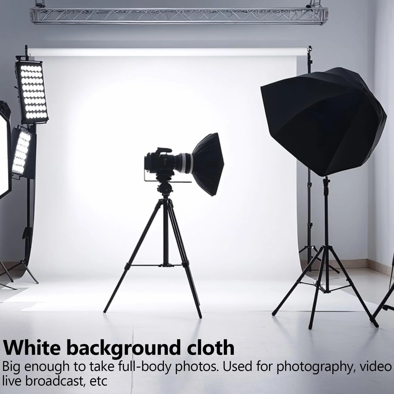 Tło fotograficzne białe, tło do kamery internetowej, tło fotograficzne, białe tło fotograficzne (2 x 3 m