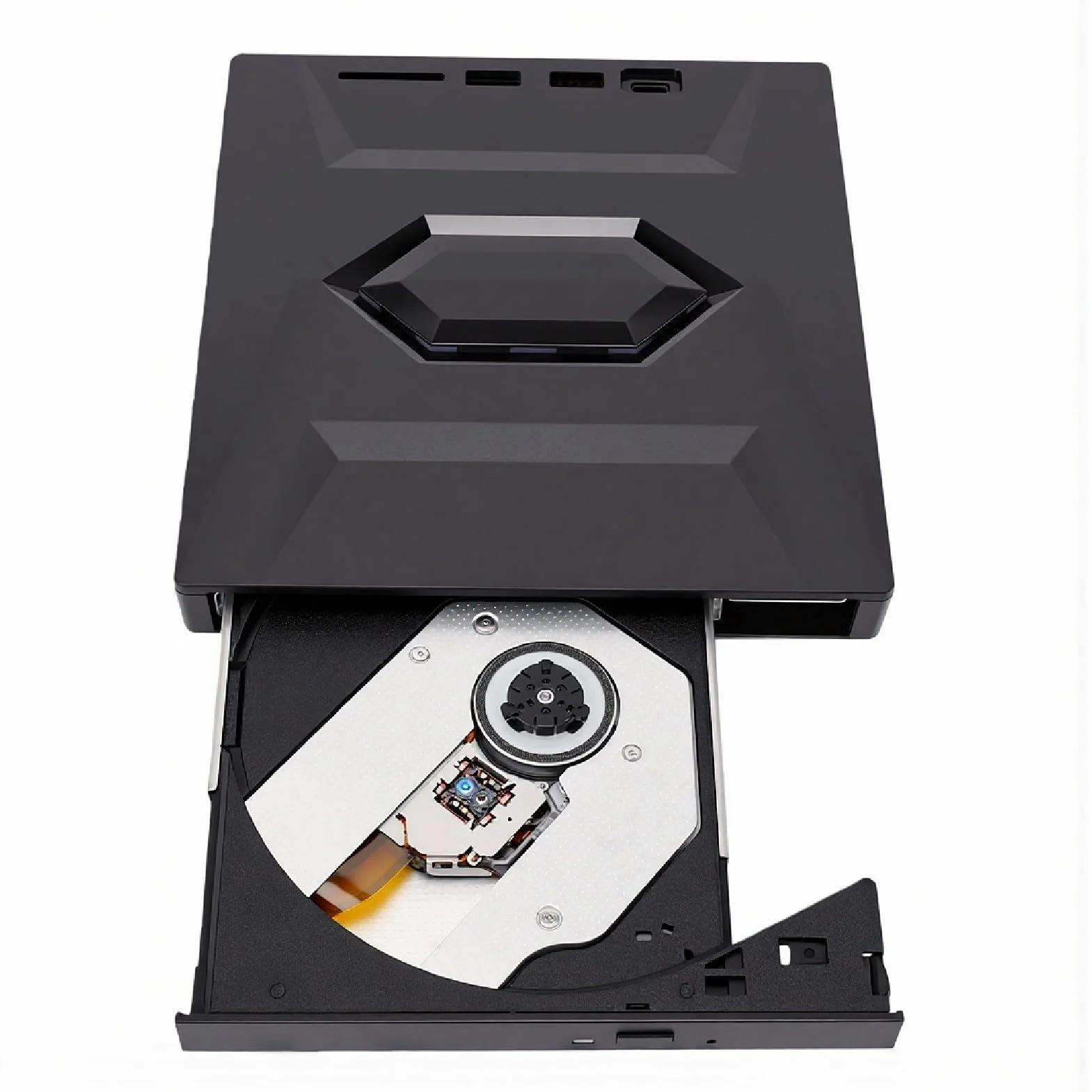 Zewnętrzny Napęd Blu-ray do Laptopa, Odtwarzacz DVD CD z USB 3.0 i Typem C, Szeroka kompatybilność z Systemami Wielofunkcyjny Koncentrator z Miejscem na Kable dla OS Linux
