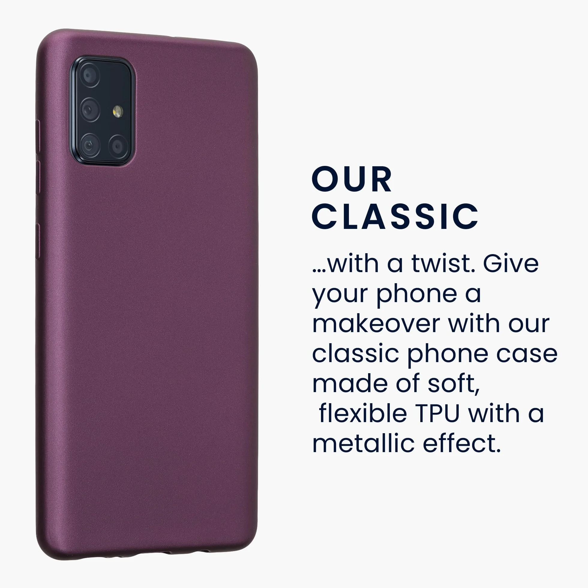 kwmobile Etui Samsung Galaxy A71 Silikon Metaliczny Połysk Lawenda