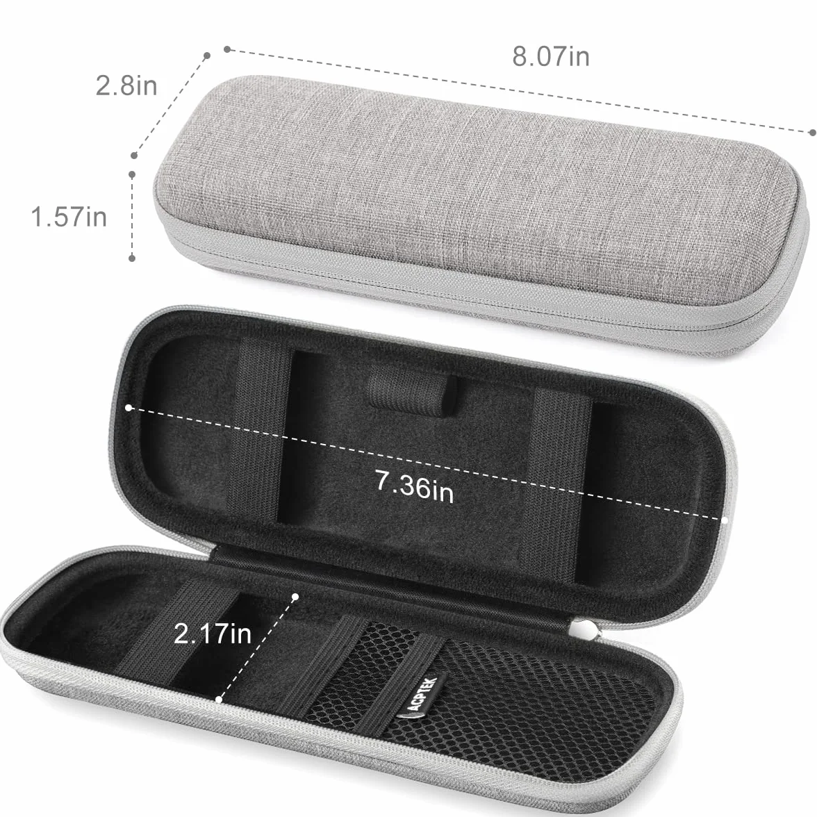 AGPTEK Etui na Apple Pencil, Premium sztuczna skóra etui ze szlufką na rysik etui ochronne do Samsung, Huawei, Surface Pro, z wbudowaną półką i pasującym do kabla USB, szare