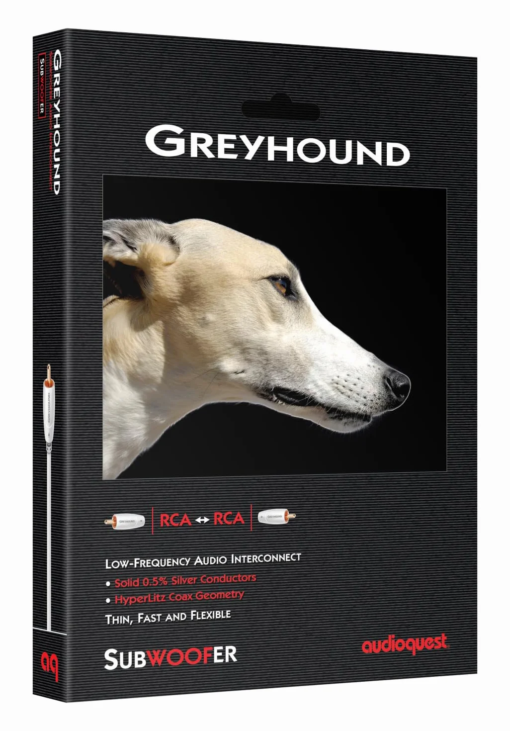 audioquest Greyhound Subwoofer RCA Kabel PVC Biały/Szary 2,00 m