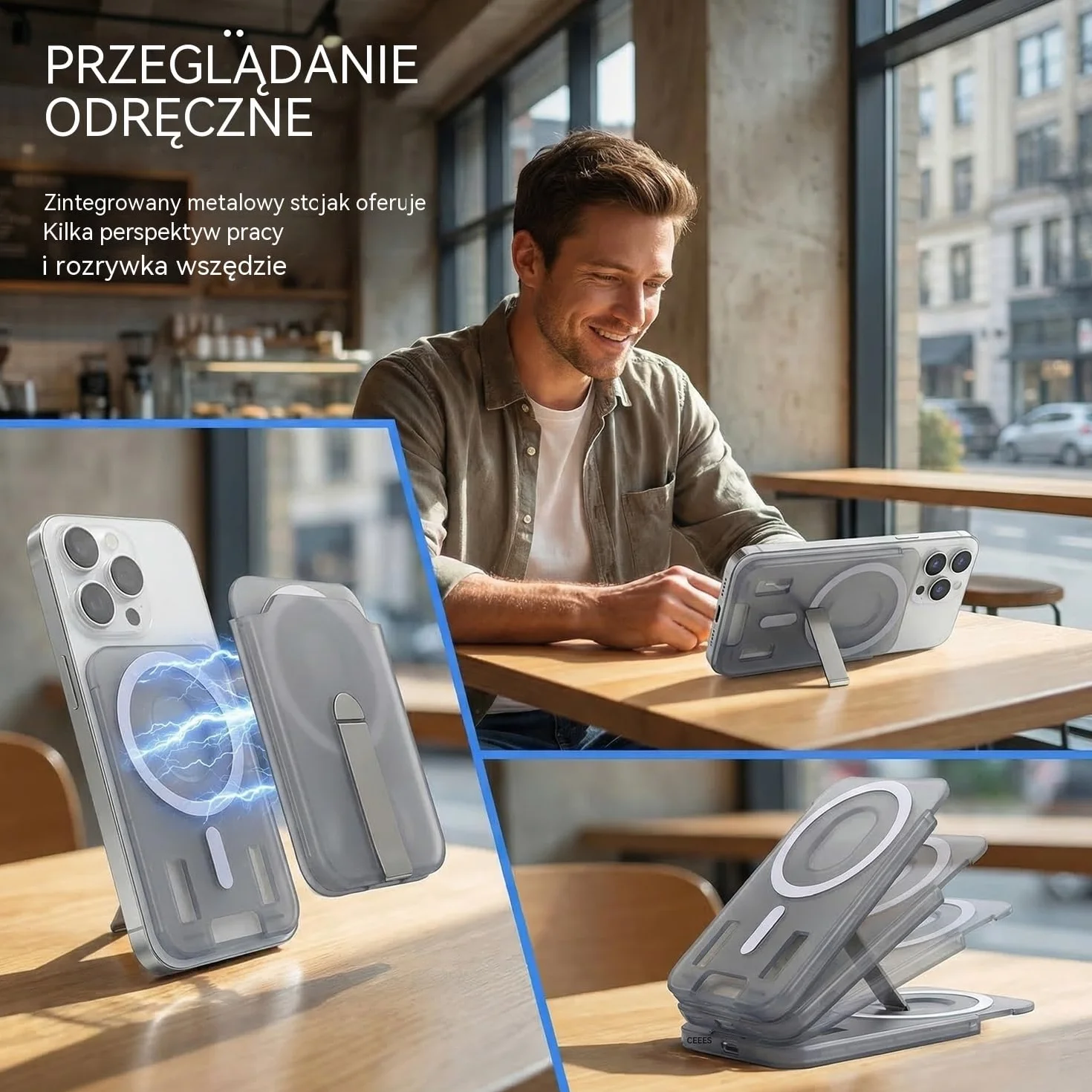 GONSIFACHA Magnetyczny uchwyt na karty telefoniczne Smukły portfel na tył telefonu mocne magnetyczne mocowanie kompatybilne z Con iPhone 17 16 15 14 13 12 Minimalistyczny na karty bankowe
