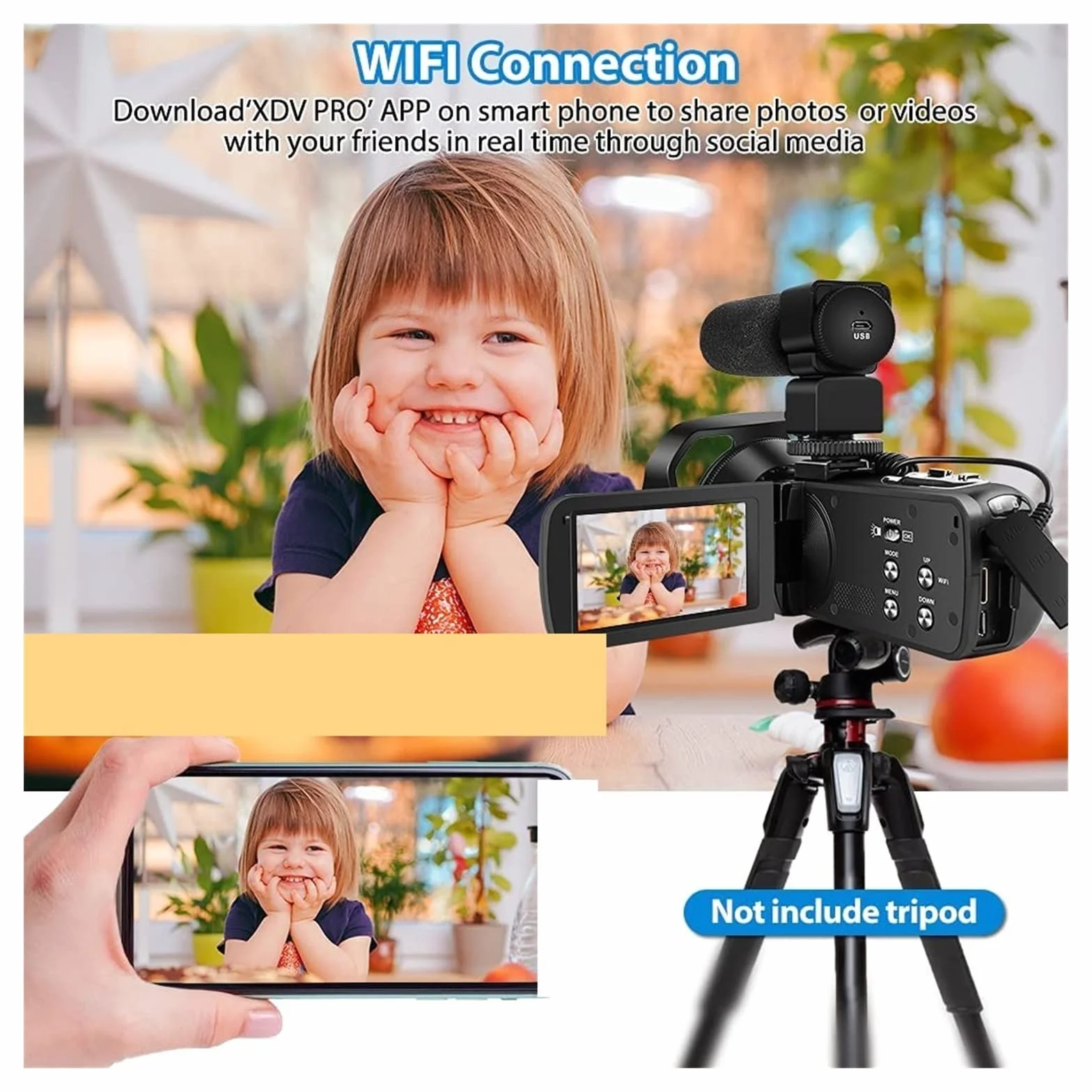Aparat cyfrowy, 18-krotny zoom rejestrator wideo 4K z poklatkowym czasem, ekran dotykowy, 48 MP, zawiera kartę SD do vlogowania i fotografowania
