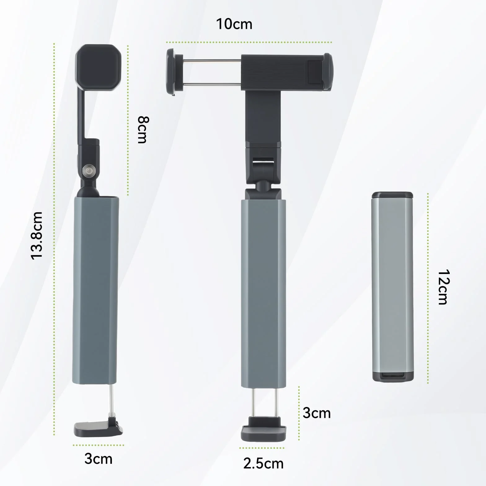 OTraki Aluminiowy Uchwyt na Telefon 360 Stopni Obracany Regulowany Podróżny Samolot Gadżet (szary)