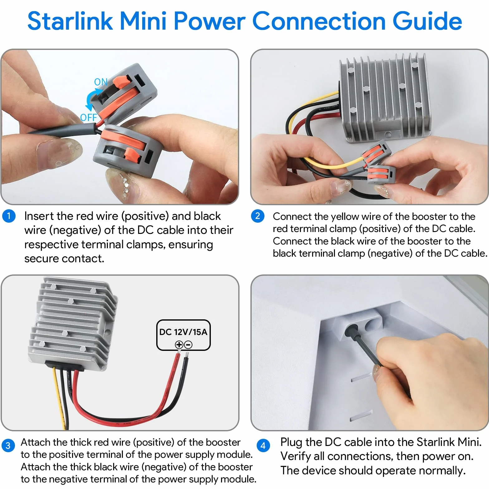 XLTTYWL Star Link Mini adapter 12 V DC-DC 144 W, Starling Mimi max 12 V do 48 V 3 A zasilacz z kablem DC 2 m do Mini Starling Dishy