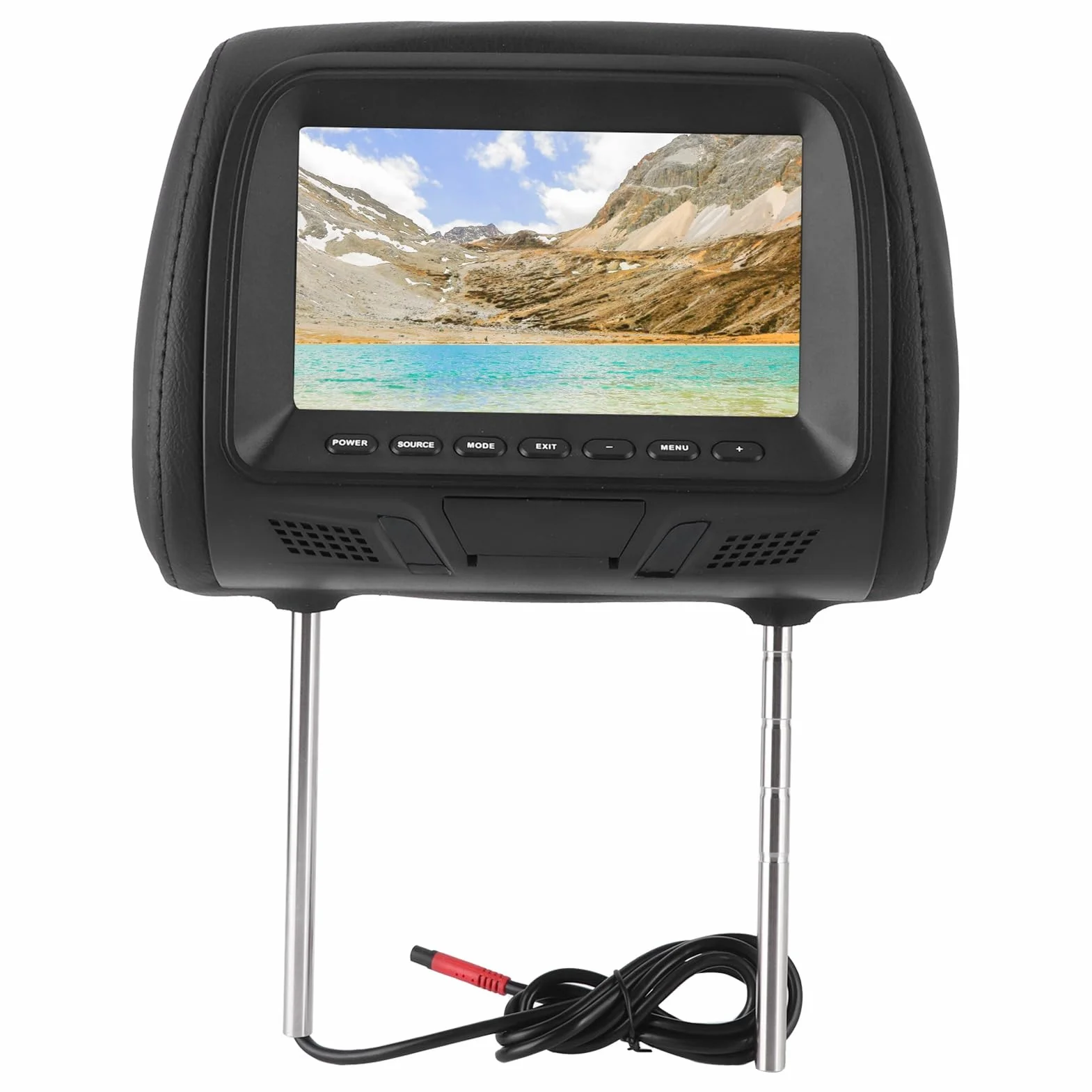 Tbest Oparcie Siedzenia Samochodowego Odtwarzacz Multimedialny MP5 Monitor 7-calowy Wyświetlacz LCD w Zagłówku Obsługuje Wzmacniacz USB do Rozrywki z Tyłu