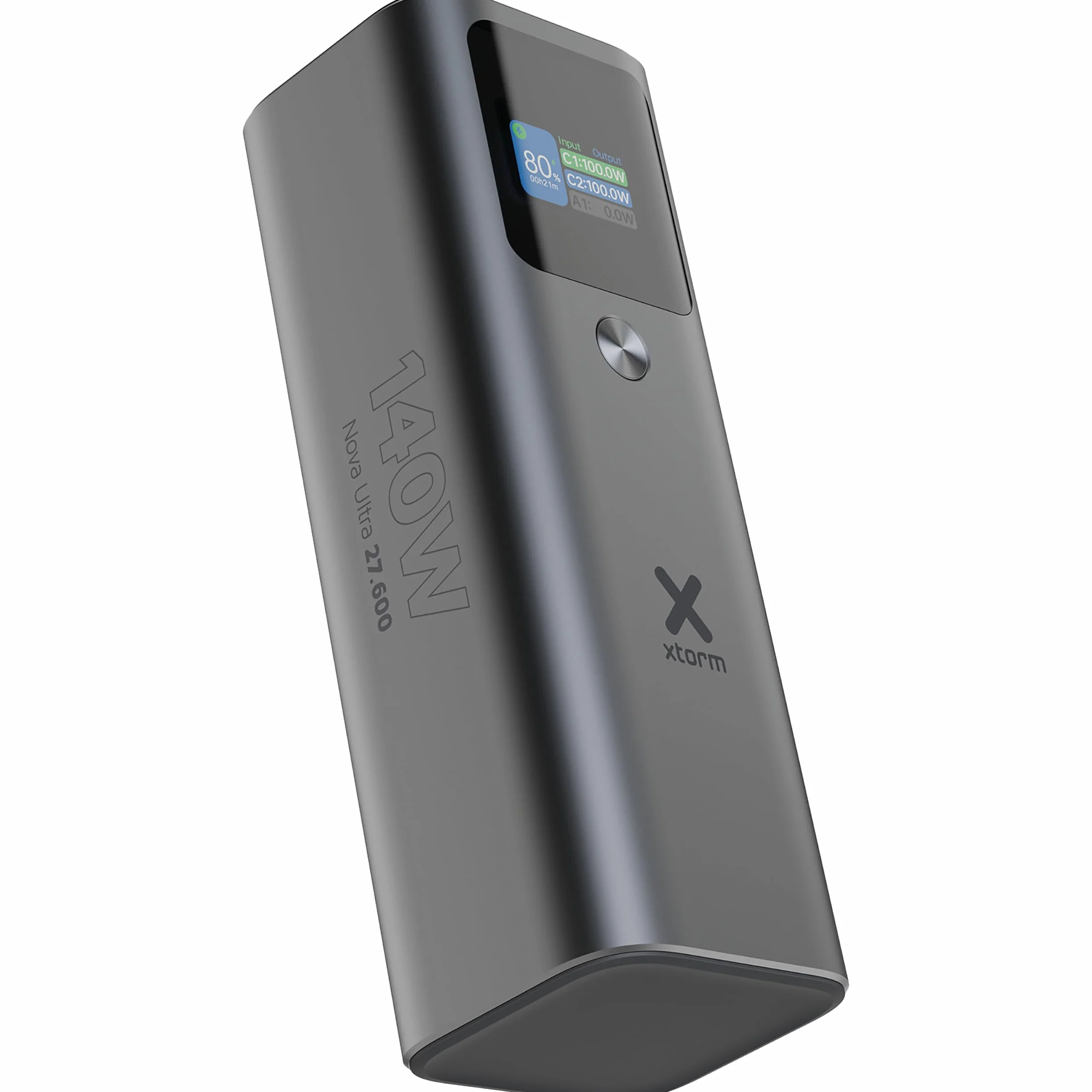 Xtorm Nova Ultra Zewnętrzna bateria 27600 mAh, lekka ultra cienka bateria zewnętrzna, przenośna ładowarka USB-C 140 W do laptopa, iPhone'a, Samsung Galaxy i Plus, szybkie ładowanie, 2 porty USB-C