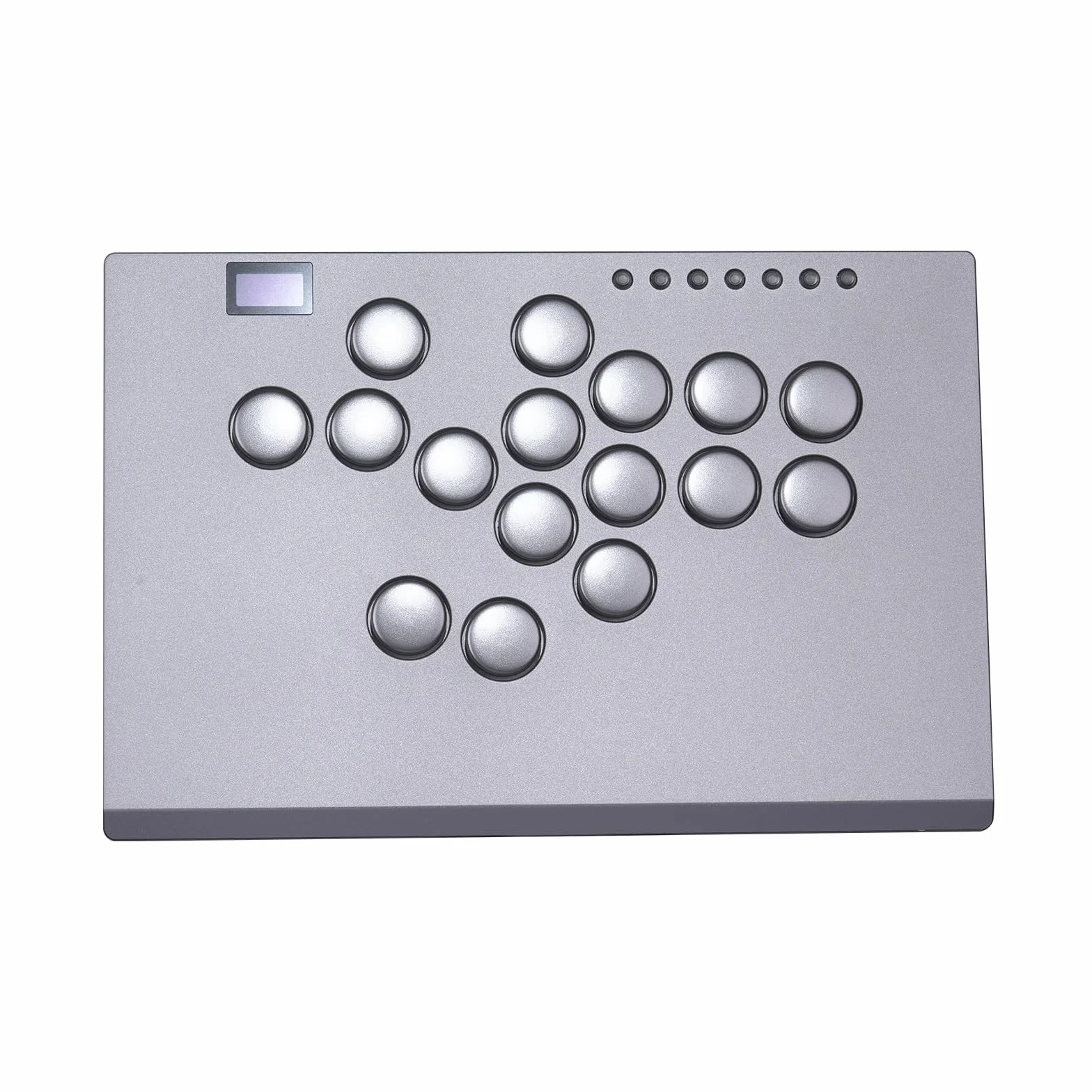 SIXSIR M16+ duży i cienki gamepad zręcznościowy ze stopu aluminium, niskoprofilowe przełączniki kryształowe, niestandardowy kontroler RGB bez dźwigni do komputerów PC/PS4/PS3/Switch (szary)