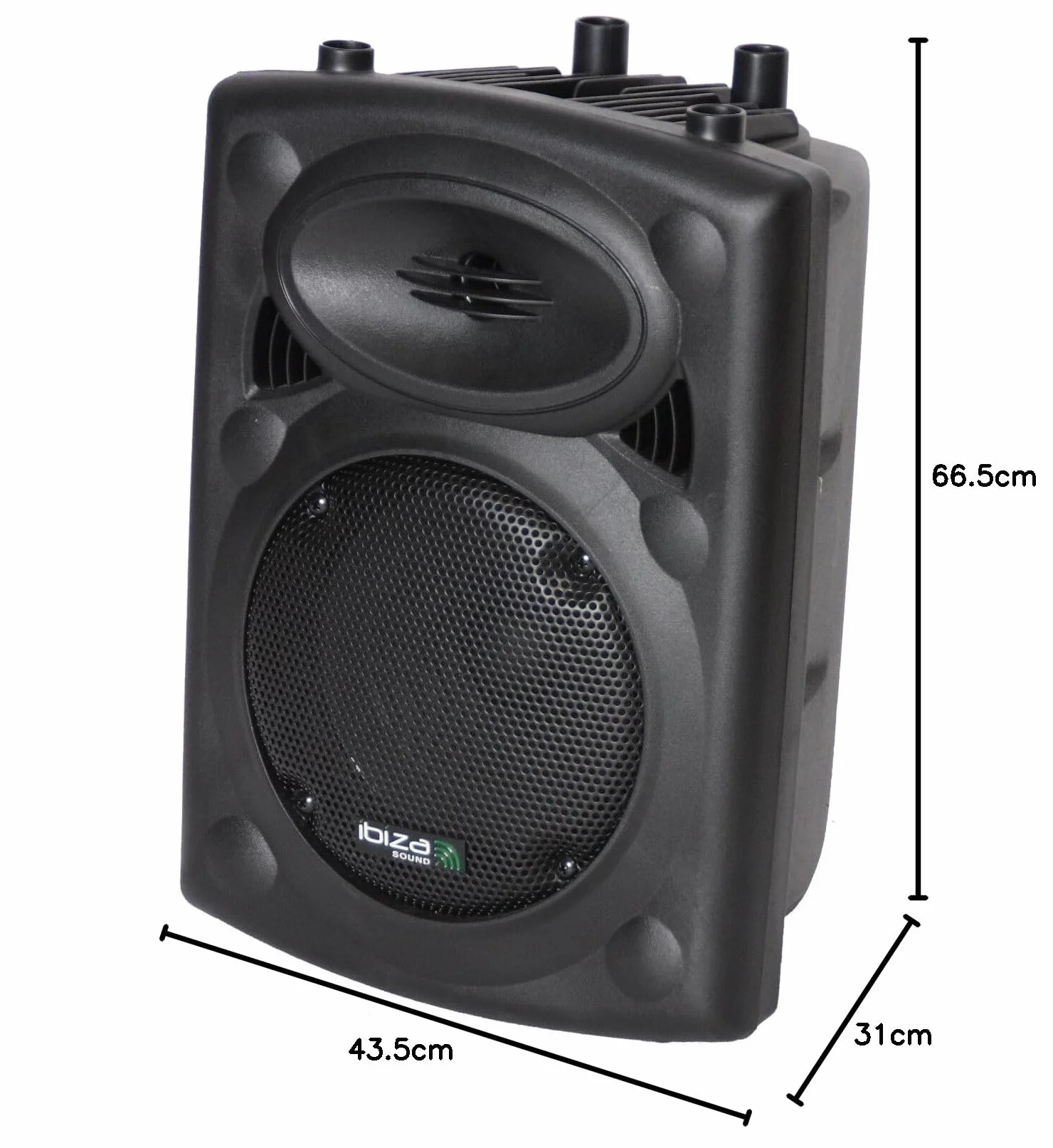Ibiza - SLK8A-BT - Aktywny głośnik PLUG & PLAY 8"/20cm, 300W ze zintegrowanym wzmacniaczem - Bluetooth, USB, SD i AUX - Czarny