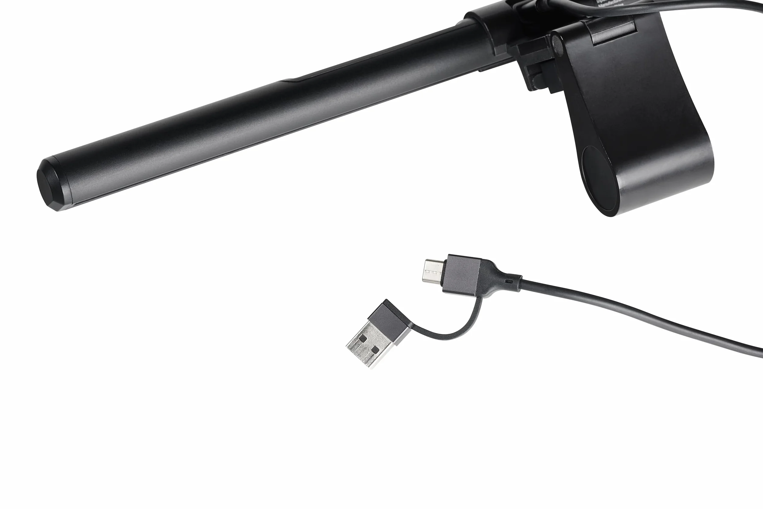 Alco-Albert - lampa LED do monitora z zaciskiem 40 cm, czarna | Wykonana z aluminium, z portem USB, funkcją ściemniania i czujnikiem światła