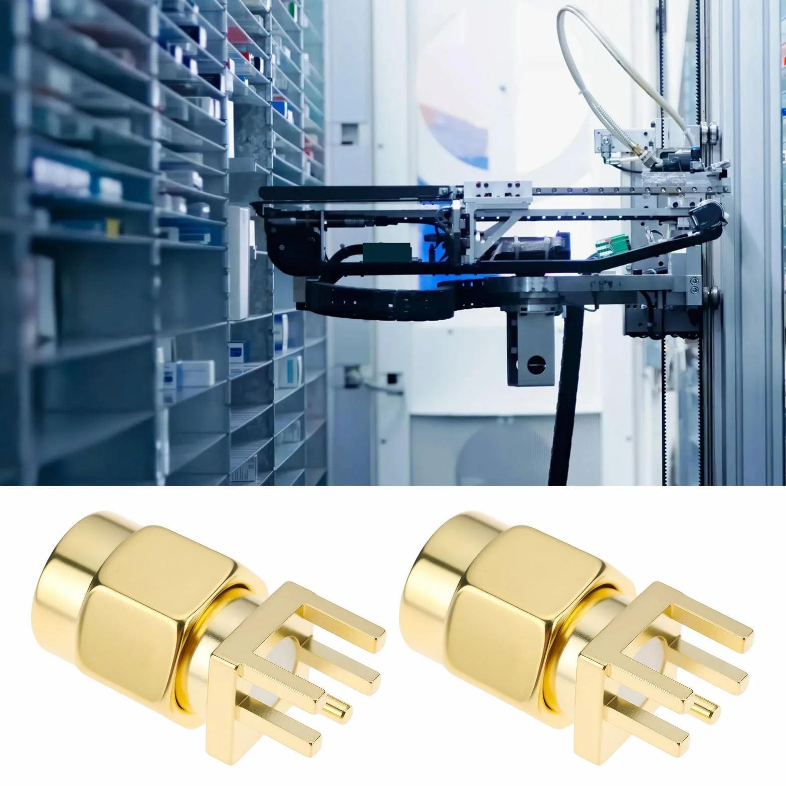 Create idea 10 szt. 4-pinowe złącze wtykowe SMA męskie 1,7 x 4,2 mm wtyczka do montażu krawędzi panelu PCB 50 omów do anteny radiowej