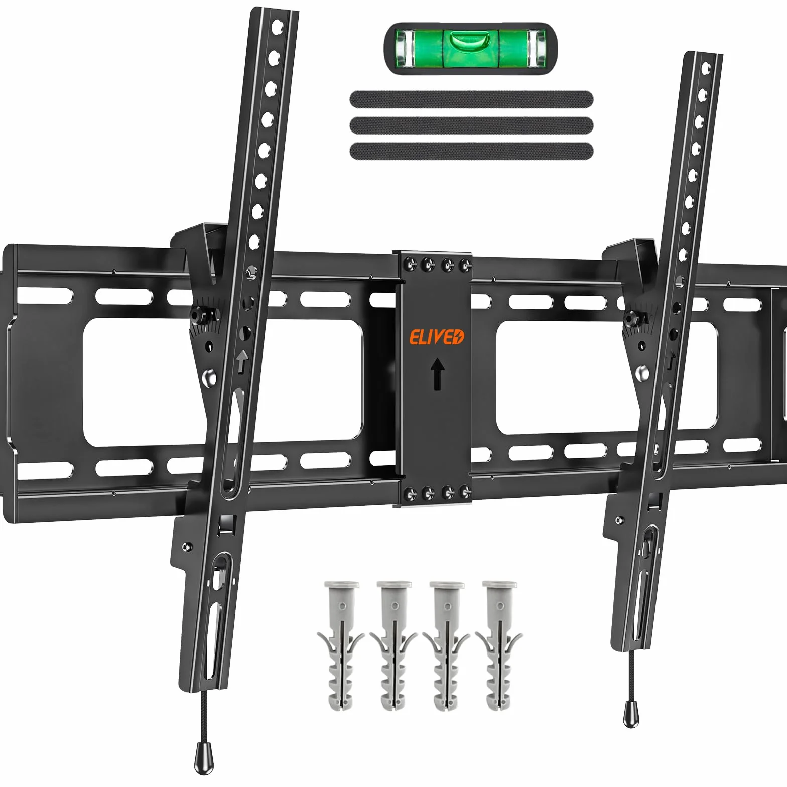 ELIVED Uchwyt ścienny do telewizora, pochylany uchwyt ścienny do większości 37"-82" płaskich i zakrzywionych LED, LCD, OLED, telewizorów plazmowych do 60 kg, z maks. VESA 600 x 400 mm, pochylany