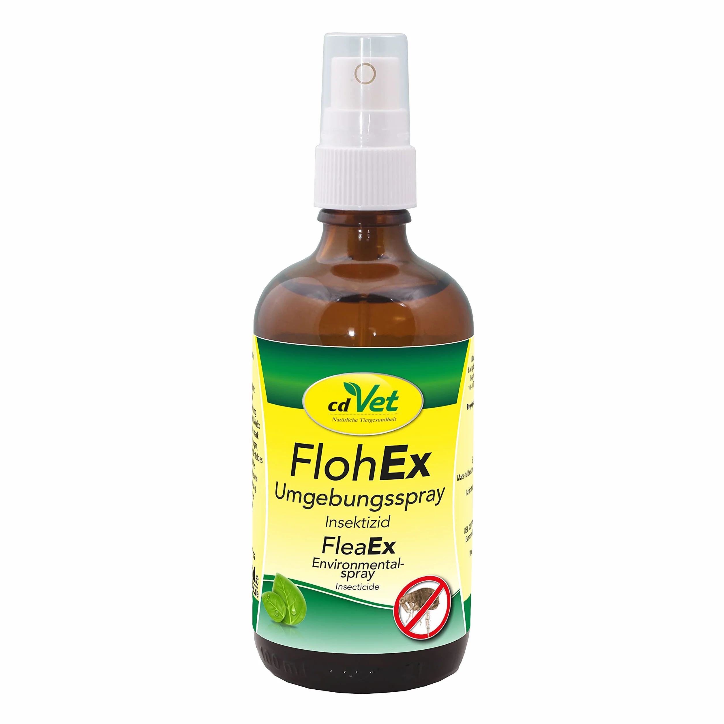 cdVet Naturprodukte FleaEx Umgebungsspray 100 ml - pies i kot - działa przeciwko pchłom, kleszczom, roztoczom - na wszystkich etapach rozwoju - walczy szczególnie w domu, cumowaniu, kocu, niezawodny -