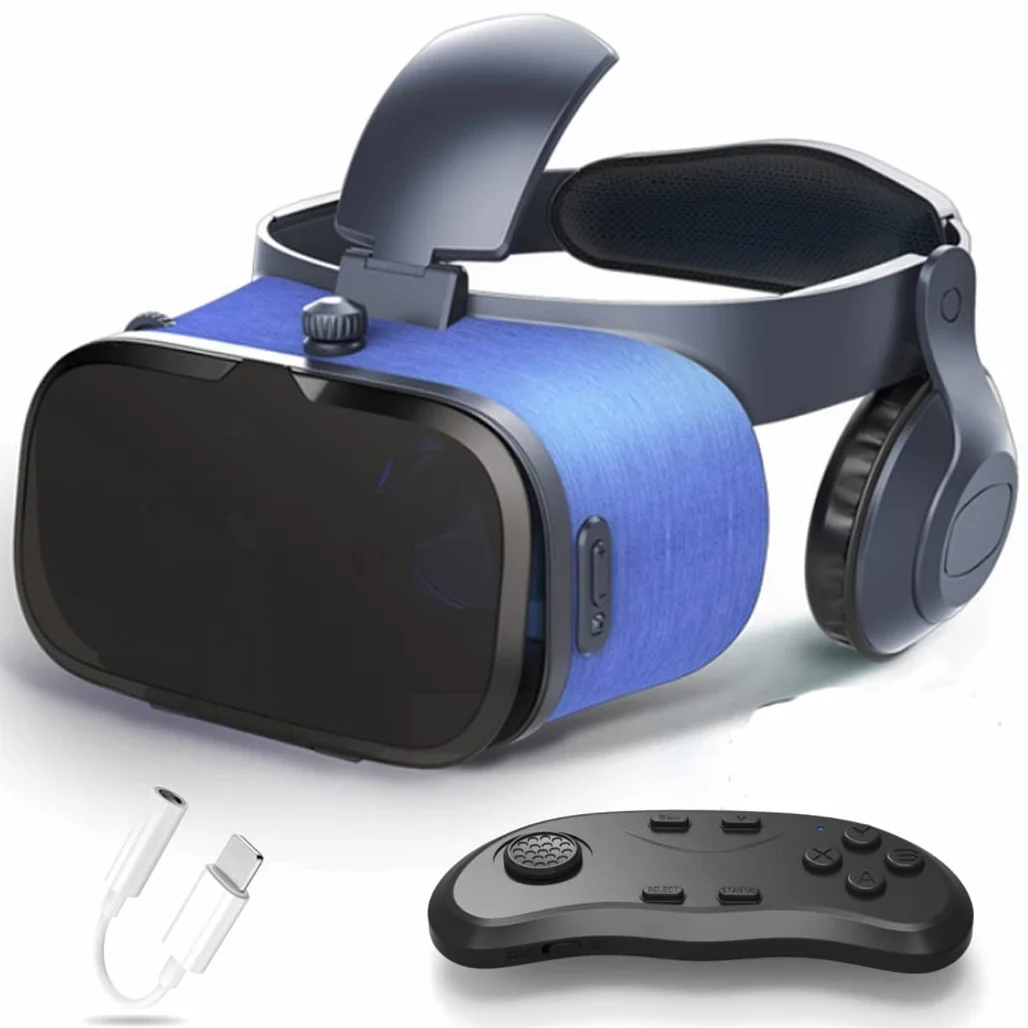 Okulary VR, zestaw słuchawkowy z wirtualnej rzeczywistości, zestawy słuchawkowe VR obsługują Android i IOS, połączenie Bluetooth dla iPhone 13 Pro Max/13 Pro 13/12/11, do Samsung Galaxy S21, Huawei, Xiaomi (Kolor: D, rozmiar: Ios )