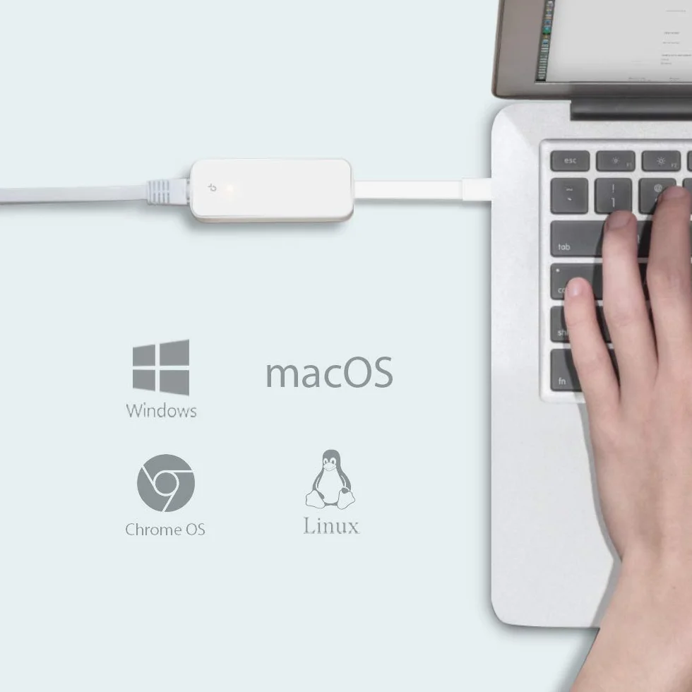 TP-Link UE300C – Adapter USB-C do Gigabit Ethernet (1000 Mb/s), kompatybilny z Windows, macOS, Android, Plug & Play, idealny do laptopów bez portu LAN