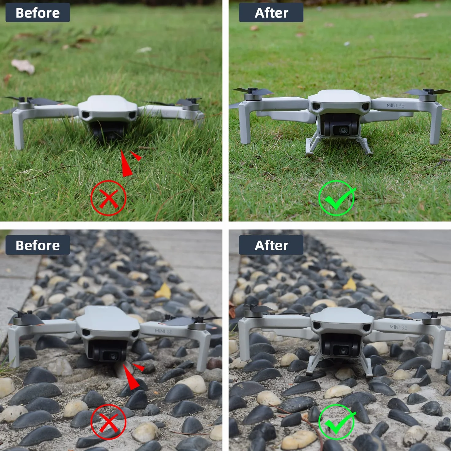 HeiyRC Podwozie Przedłużenie 4K dla DJI Mini 2 SE/Mini 2/Mini SE/Mavic Mini Drone Składany