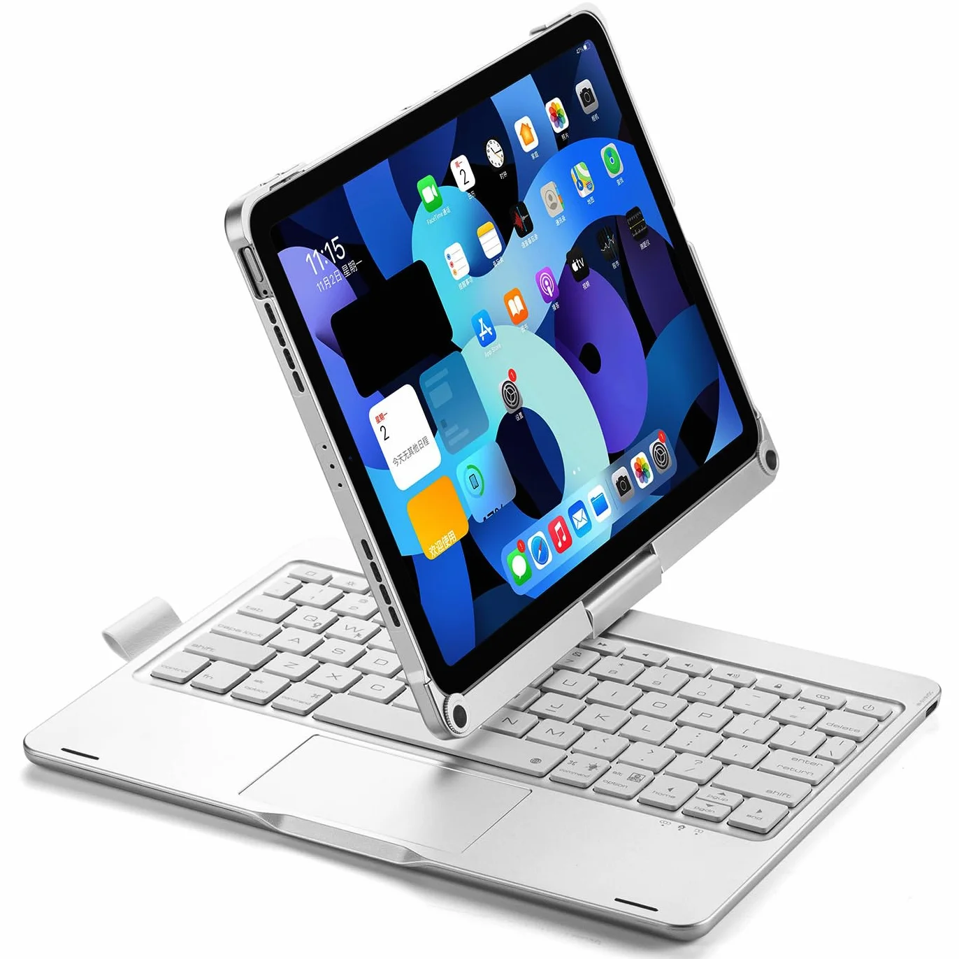 Etui z klawiaturą do iPada Air 4 | Air 5 | Air 11 cali (M2) | Air 11 cali (M3) | Air 11 cali (M4), obracany o 360 stopni touchpad, podświetlana klawiatura