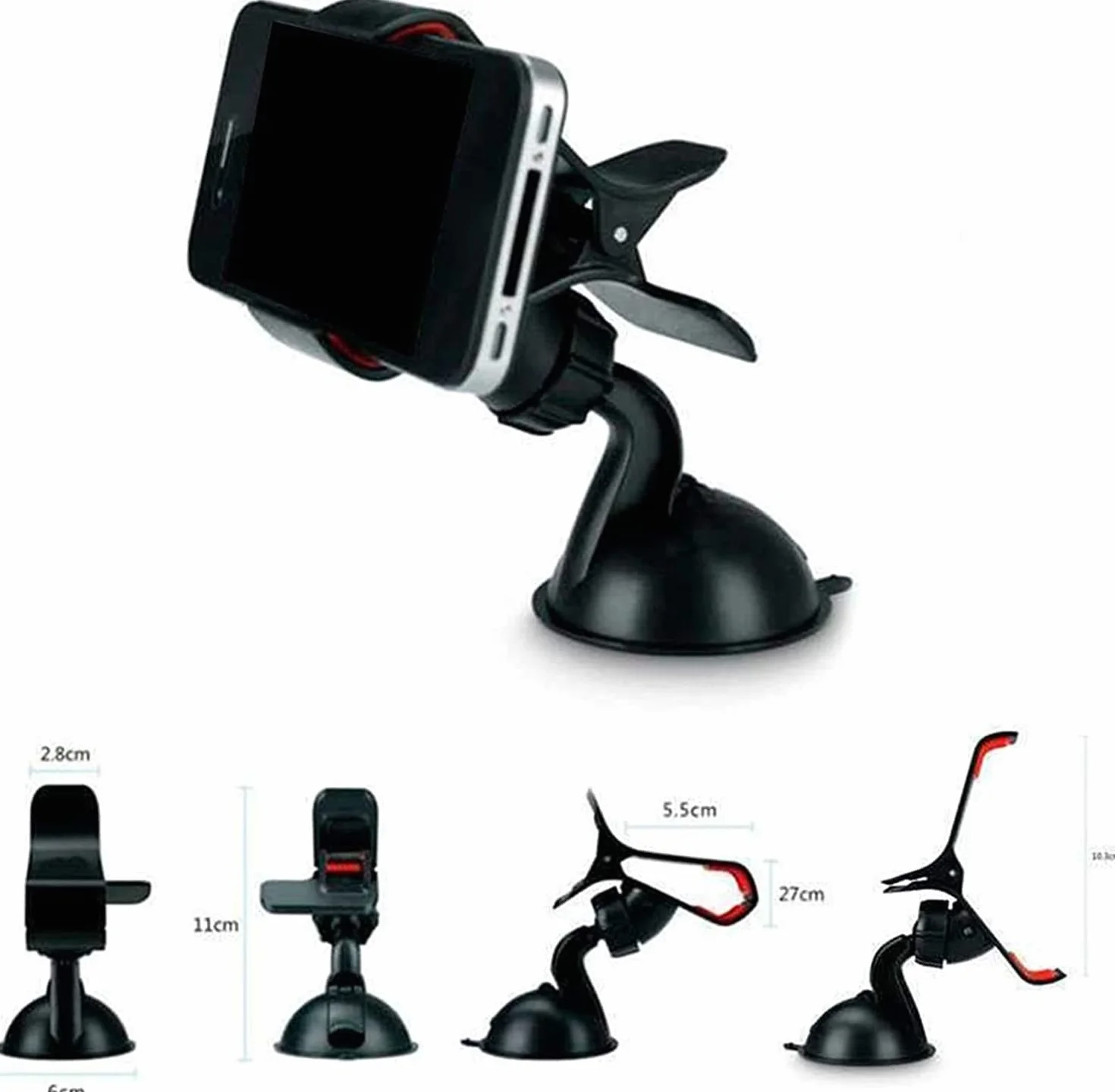 Smartfon Uchwyt Do Samochodu Uniwersalny uchwyt samochodowy na telefon Auto stojak do montażu na przedniej szybie z przyssawką do mobilnego GPS Wspornik Nawigacyjny (Color : Single Clip)