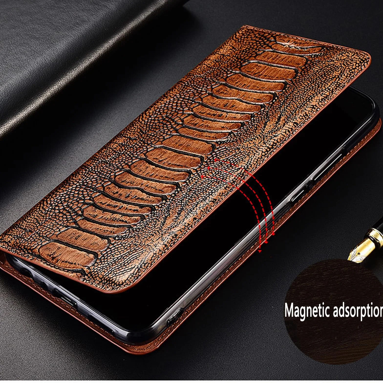 Pokrowiec do Xiaomi 17 Ultra/17 PRO Max/17 Pro/17, Portfel Etui z prawdziwej skóry Klapka Pełna Ochrona, Czarny, 17 PRO Max