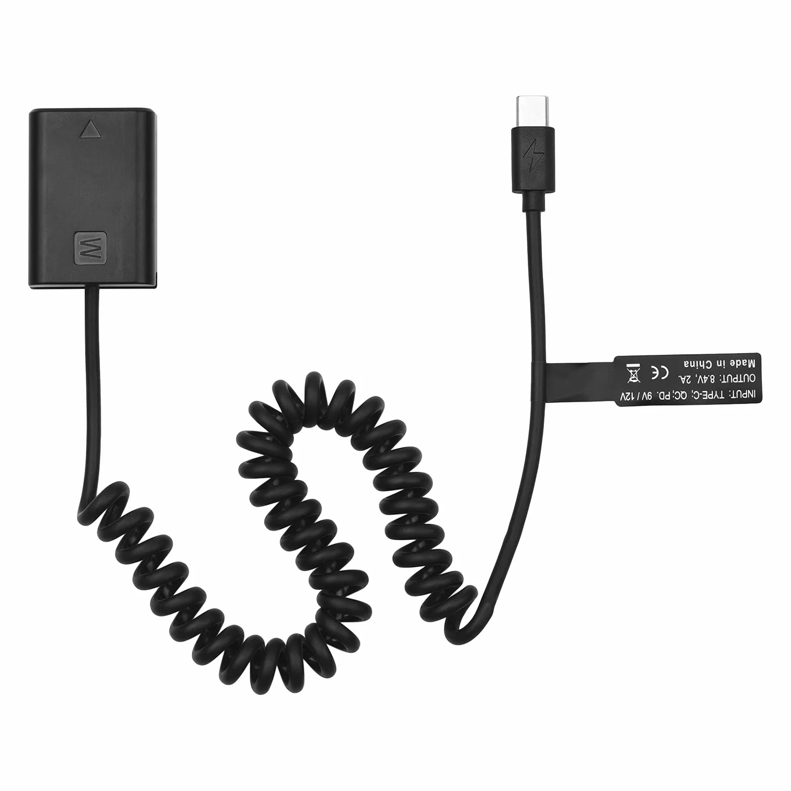 Andoer NP-FW50 Dummy Battery Adapter USB-C Coupler Adapter with USB Type-C Spring Power Cable Replacement for Sony Alpha A5000 A5100 A600 A6400 A650 A7II A7RII A7SII. A7S A. 7R RX10 II III IV NEX