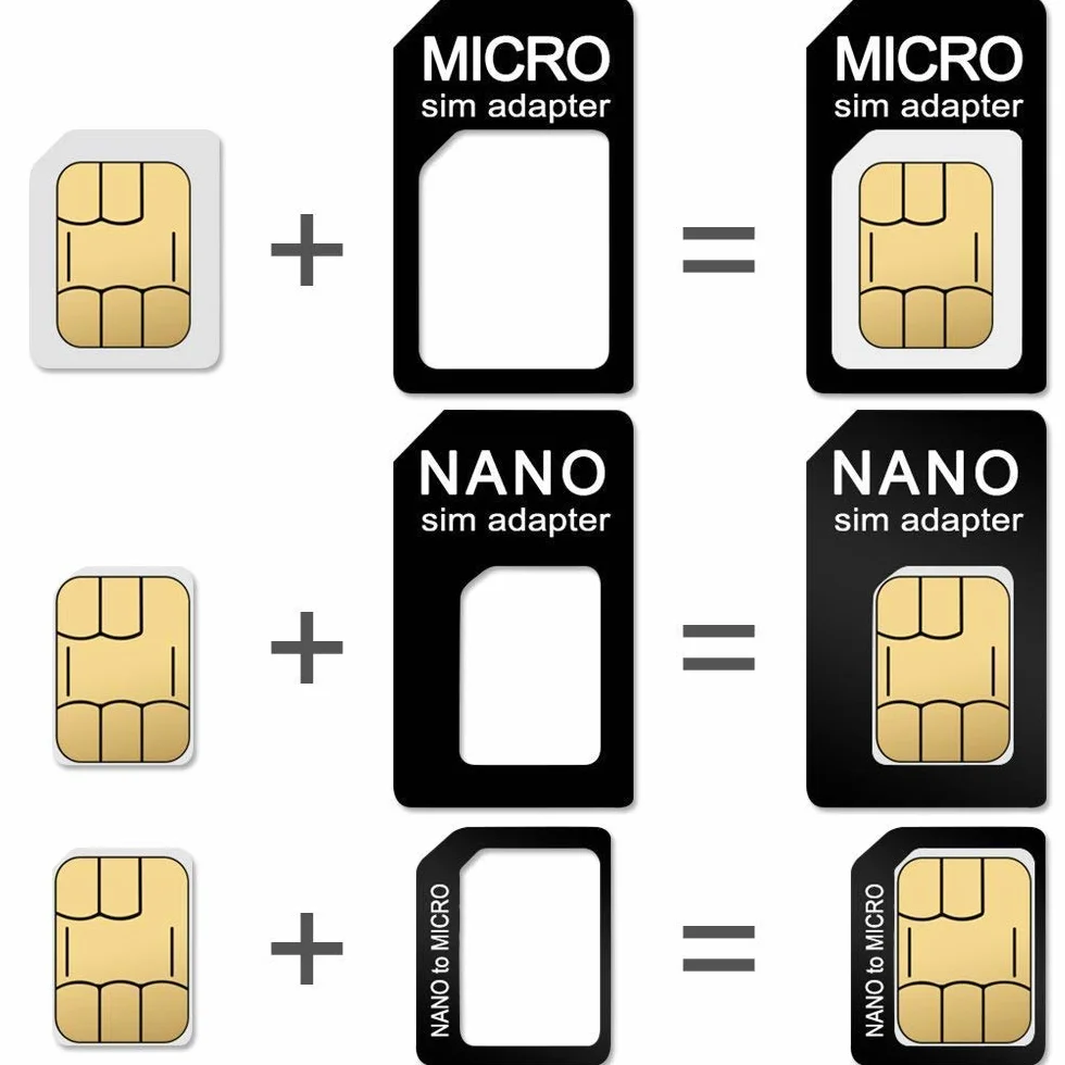 Zestaw narzędzi do kart SIM z pinami, uchwyty na karty Micro Nano Micro-SD, 3 adaptery, 1 pin