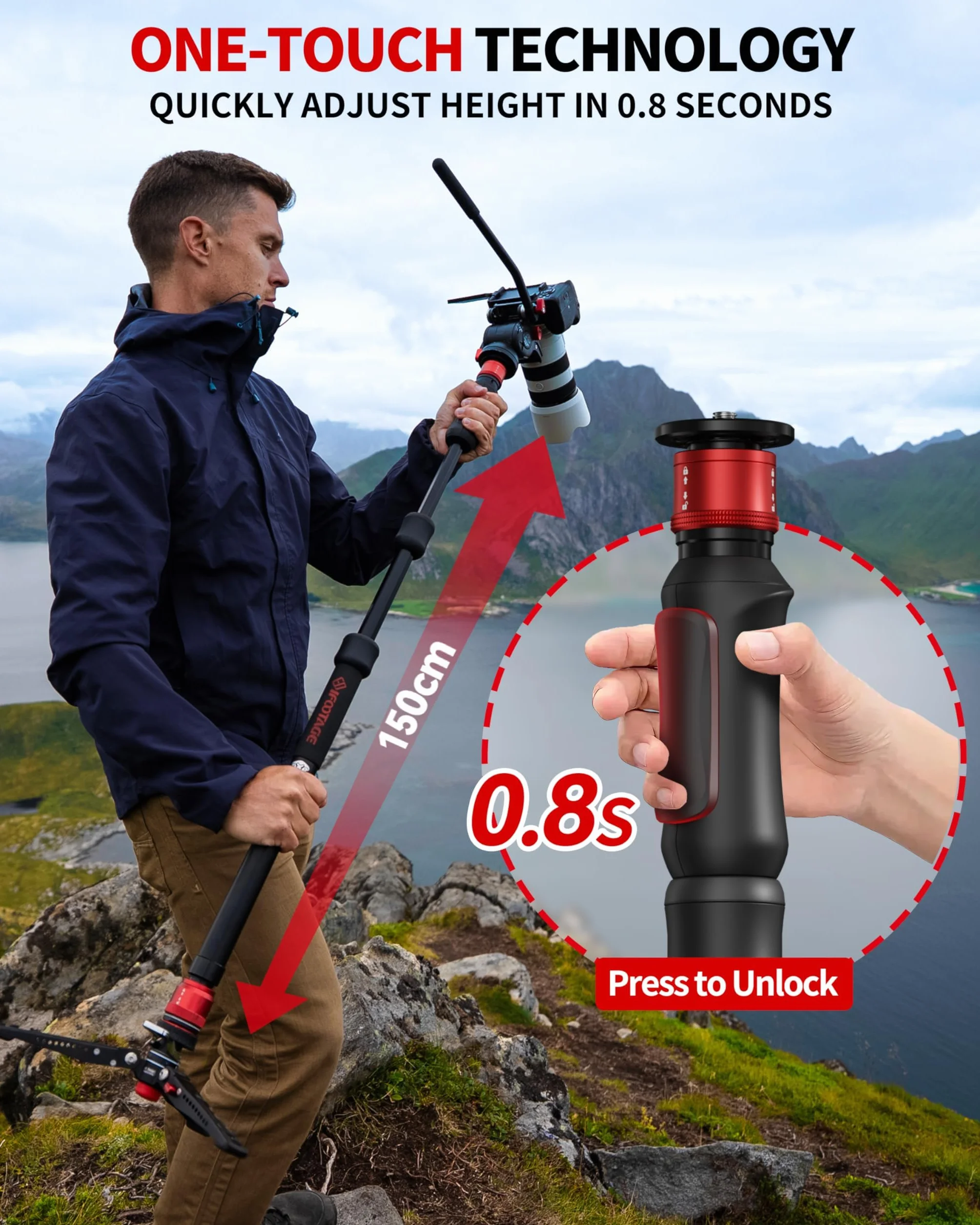 IFOOTAGE Cobra 3 Strike Monopod A150S-